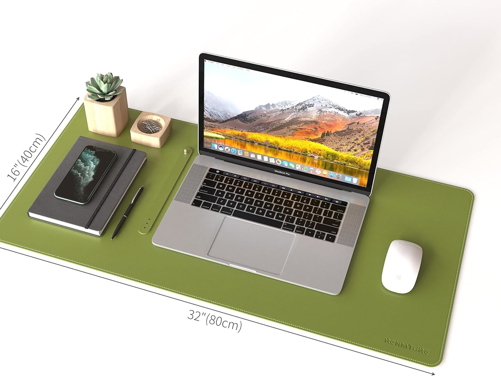 Olive Green Waterproof Mousepad (XL 32" x 16")