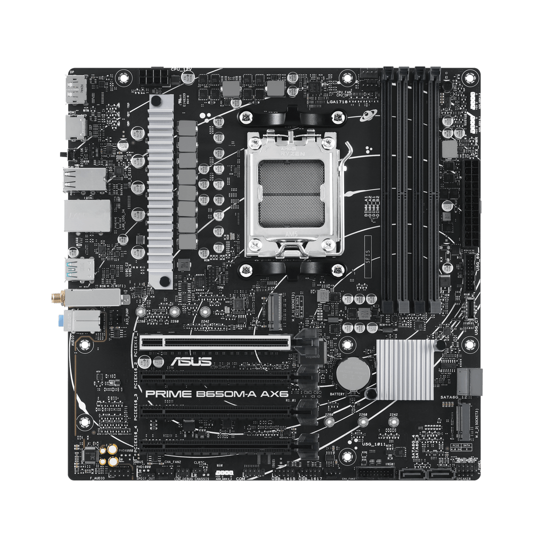 ASUS PRIME B650M-A AX6 AMD AM5 MicroATX Desktop Motherboard