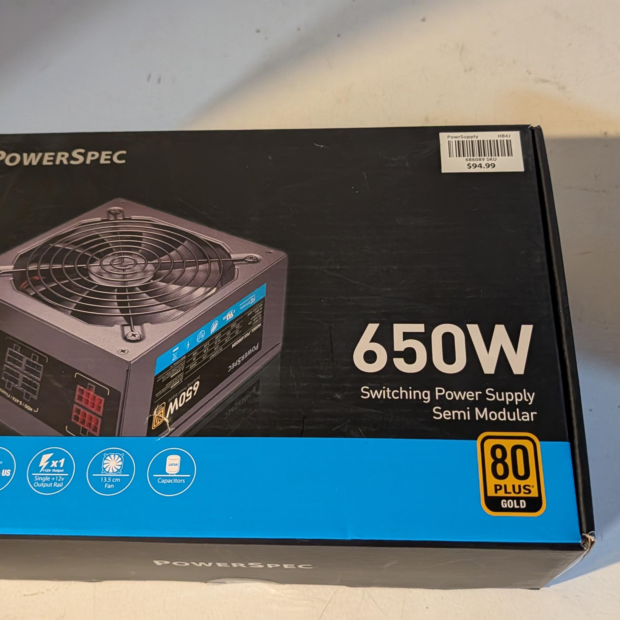 650 Watt Semi-Modular Powerspec