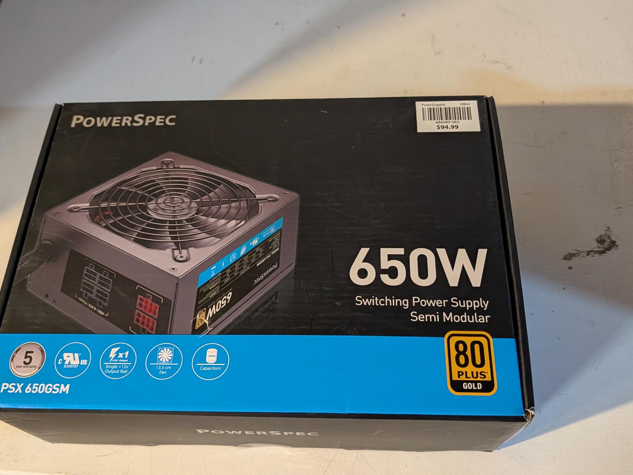 650 Watt Semi-Modular Powerspec