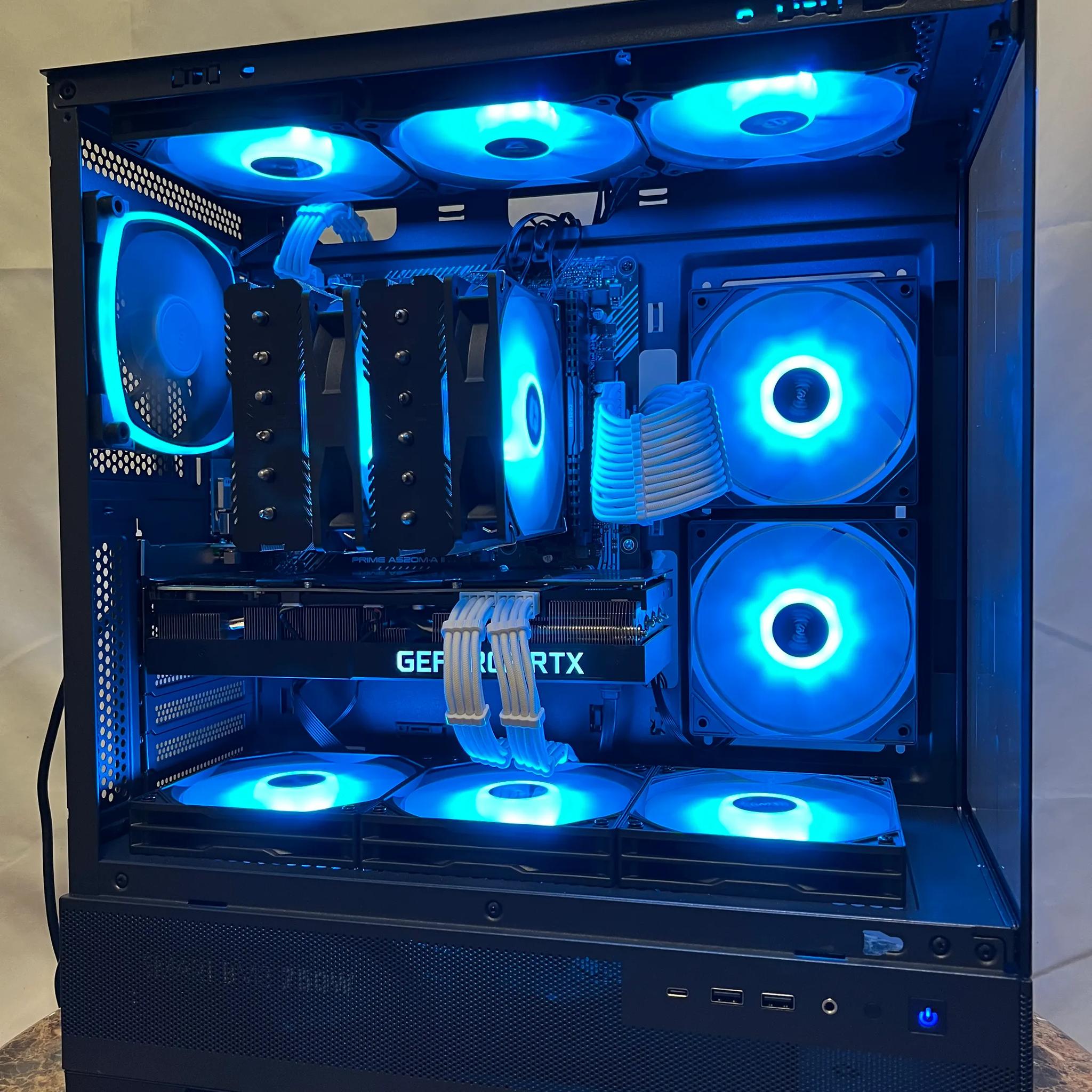🌊Blue Lagoon🌊 | RTX 3080 PRO PC | Ryzen 5 5700G | 16GB RAM | 1TB SSD | Windows 11 Pro