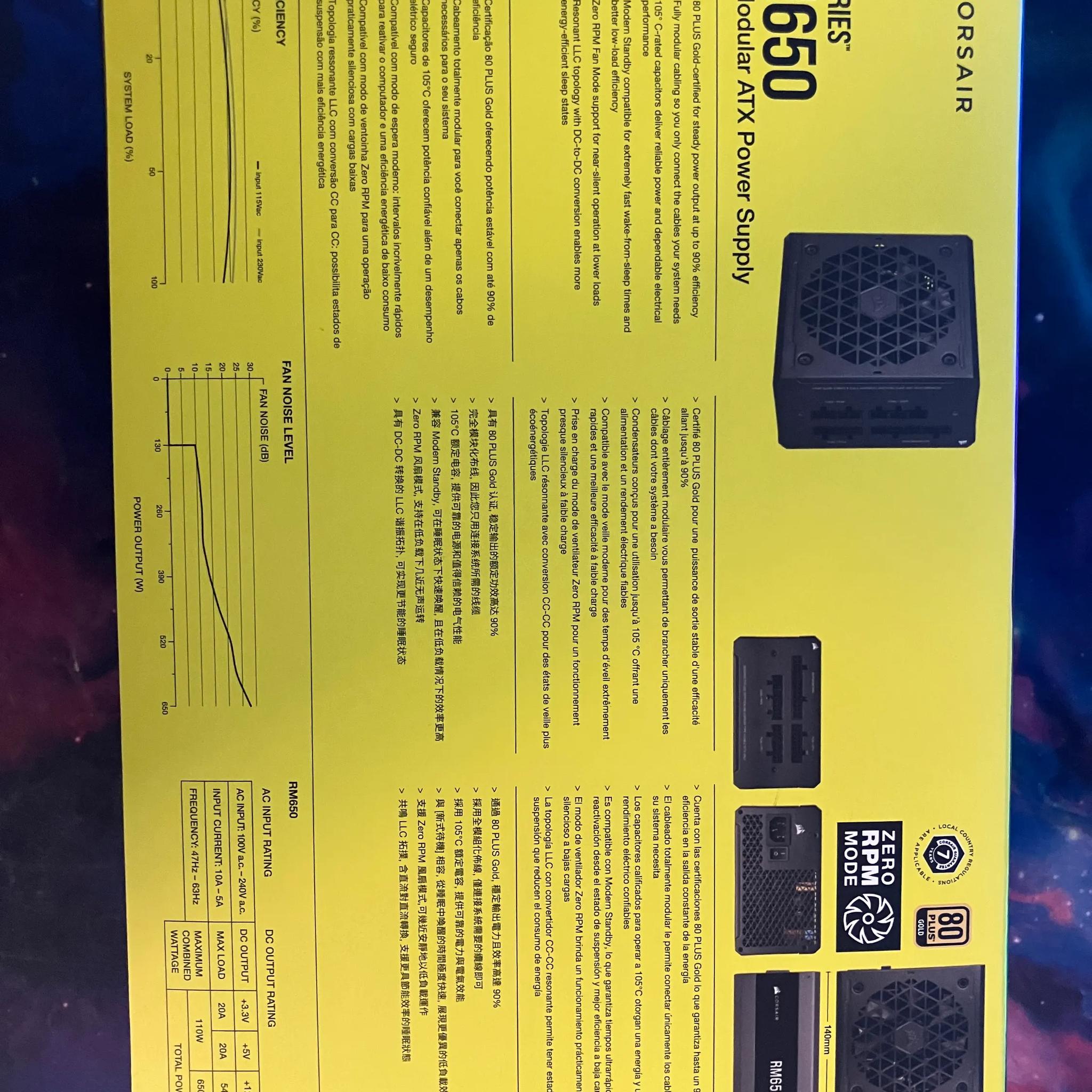 Corsair RM650 80+ Gold Fully Modular PSU