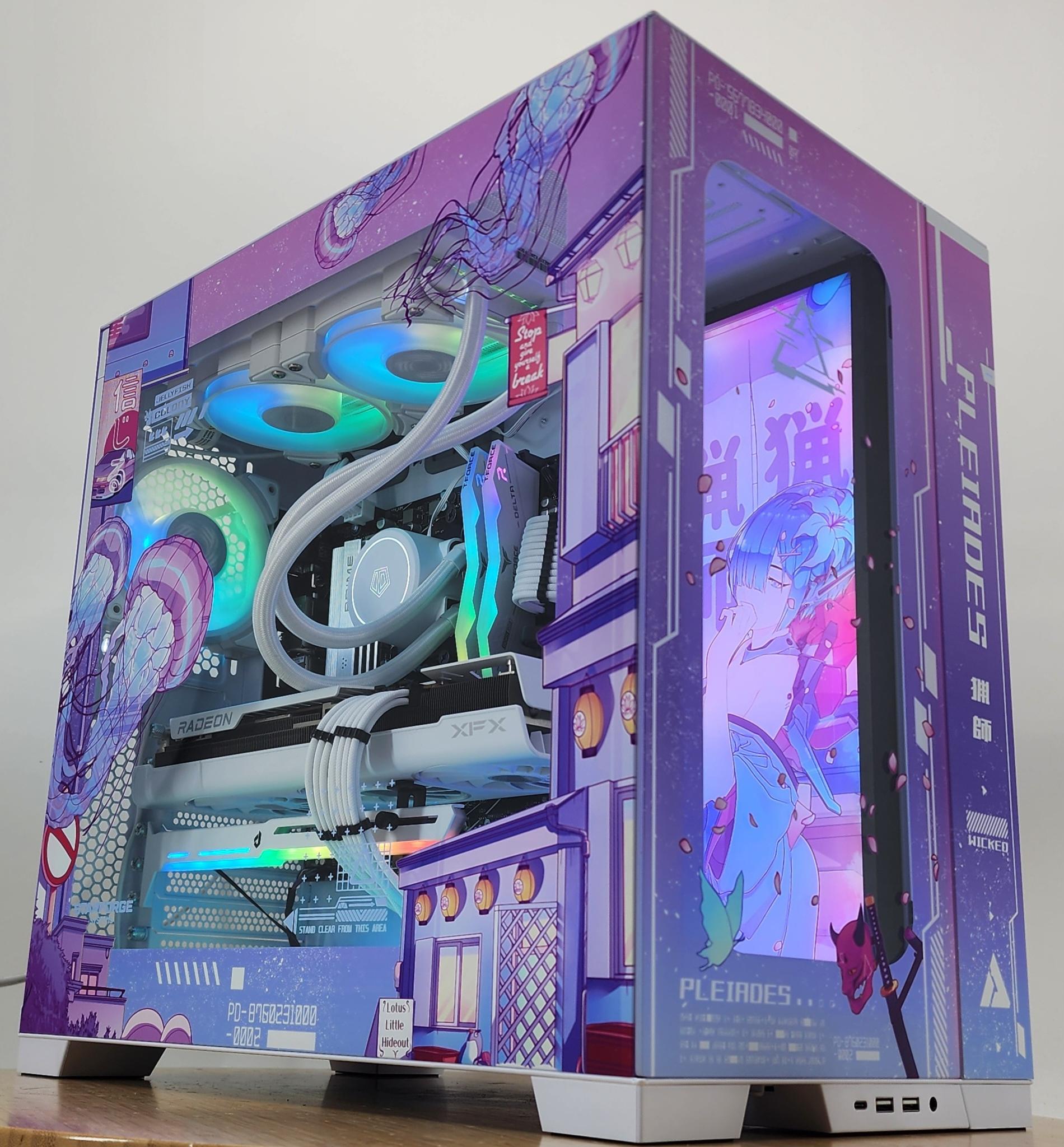 Gaming PC Ryzen 7 7700 16GB RAM 1TB SSD RX 7800 XT 16GB Windows 11 PINK Computer
