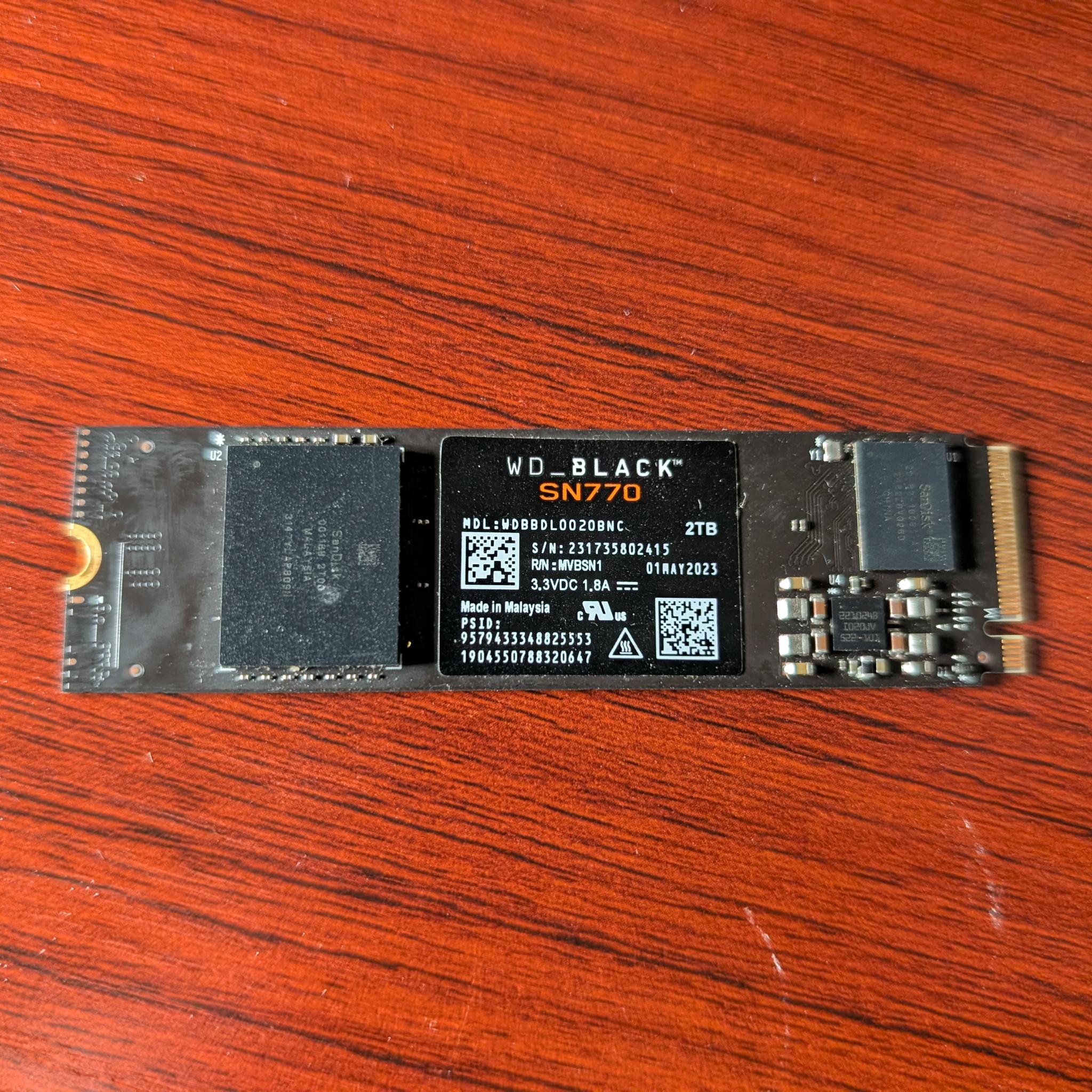 Western Digital Black SN770 2TB M.2 NVMe SSD