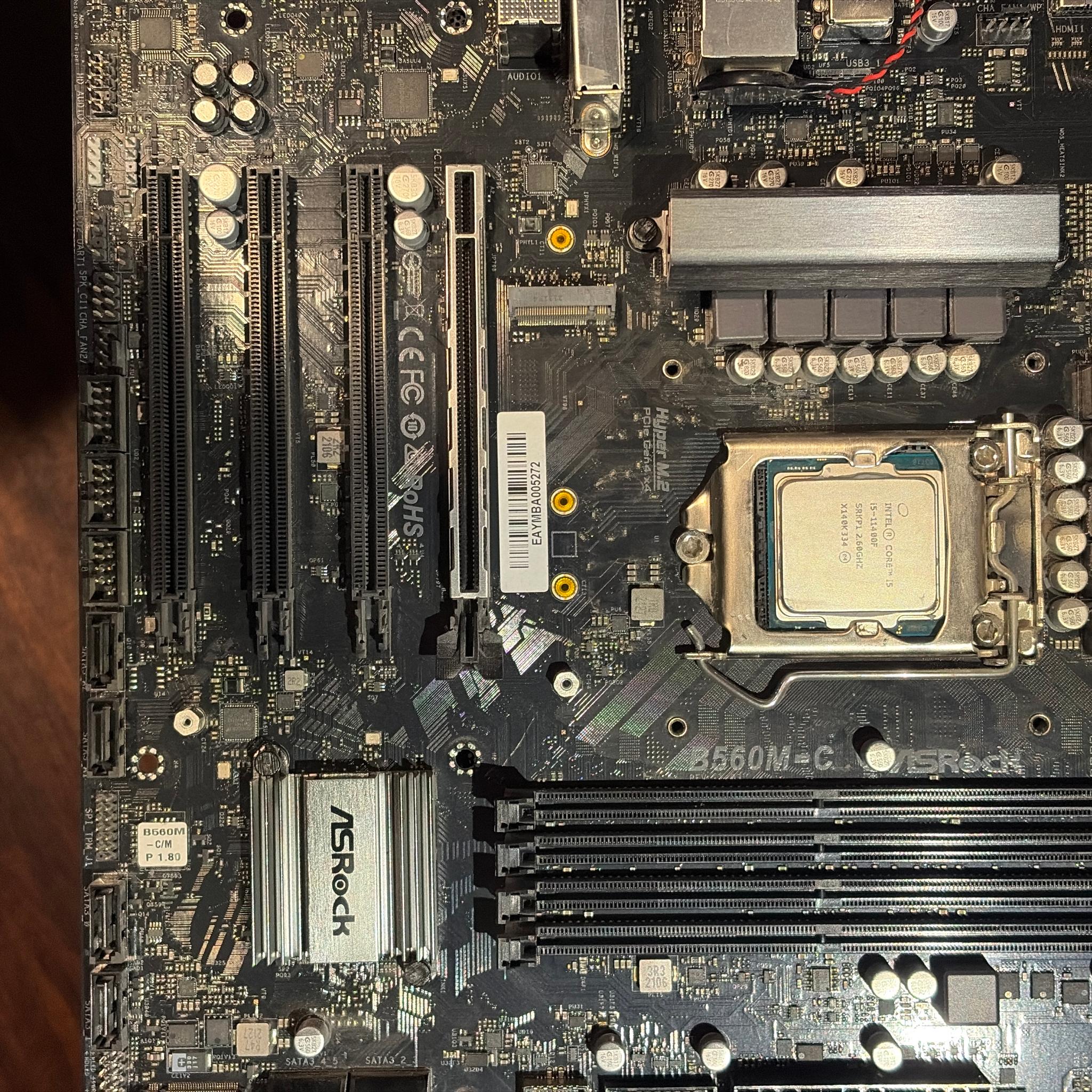 ASROCK B560M-C Motherboard with free Intel I5