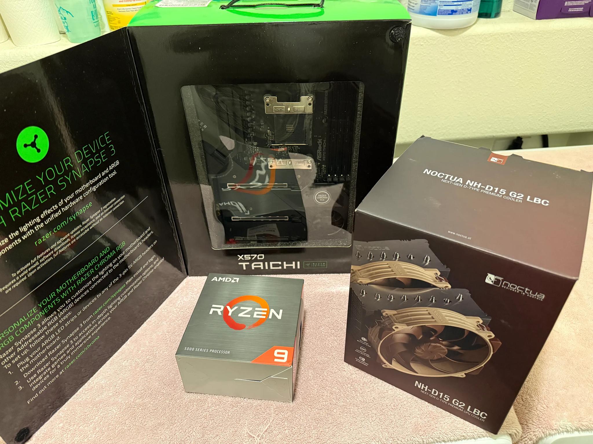AMD AM4 X570 bundle|Asrock X570 MOBO|Ryzen 9 5950X CPU|2 kits DDR4 64GB|2 1TB NVMe M.2|Noctua Cooler