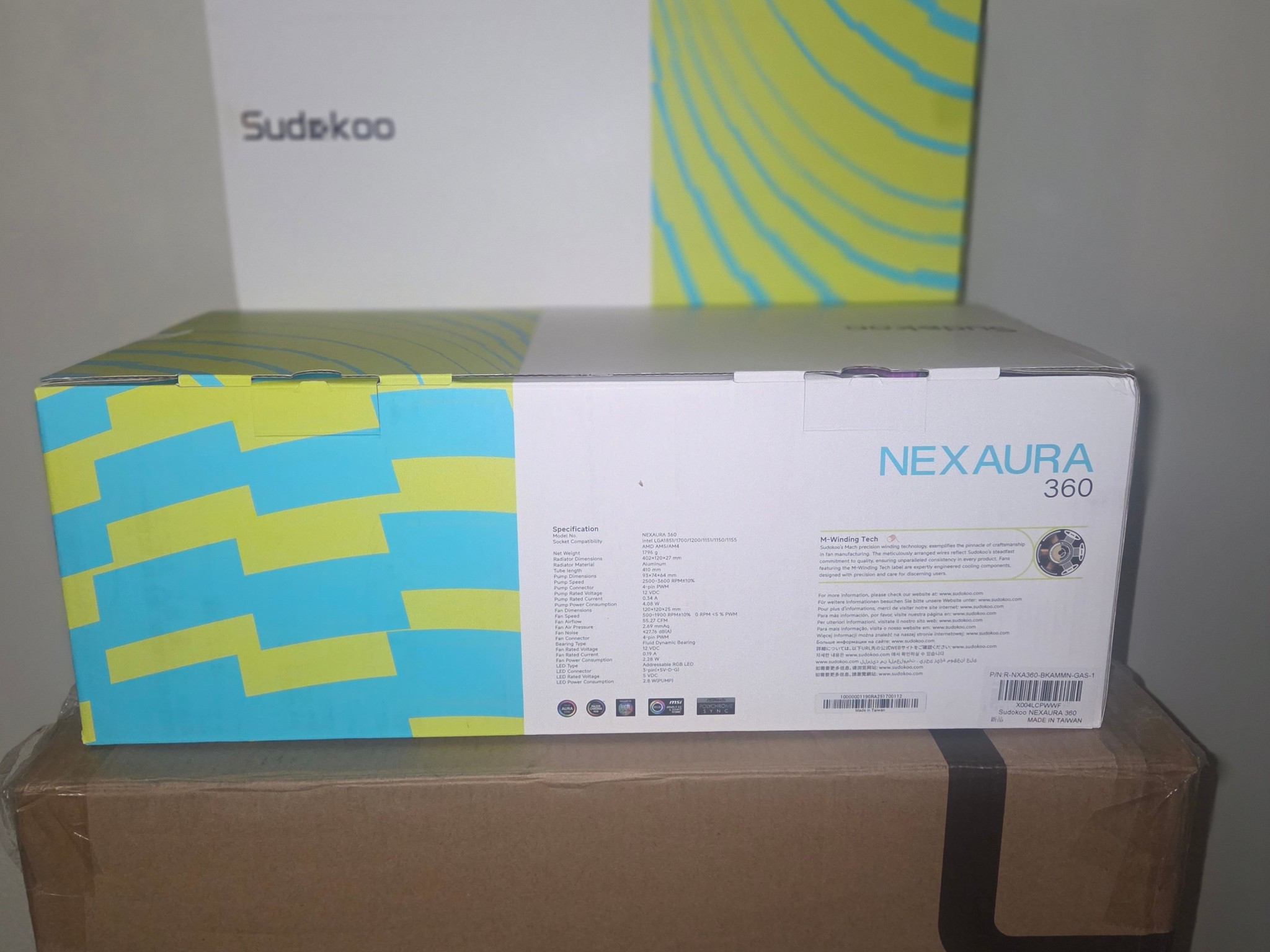 AIO CPU COOLER Sudokoo NEXAURA 360 Black Infinity Mirrors Plus Edition--3-year warranty
