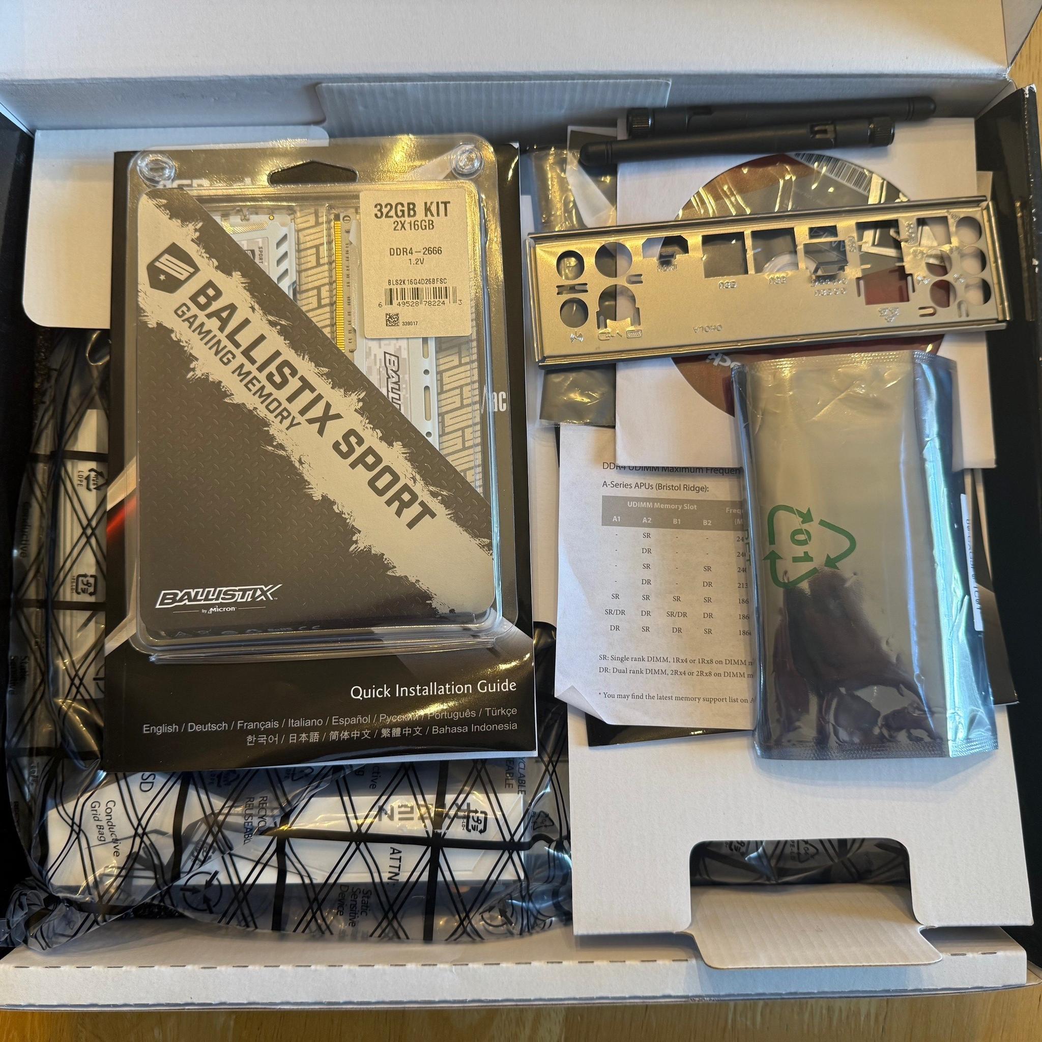 ASRock X370KILLERSLIAC AMD, Motherboard Combo (32GB RAM Included)
