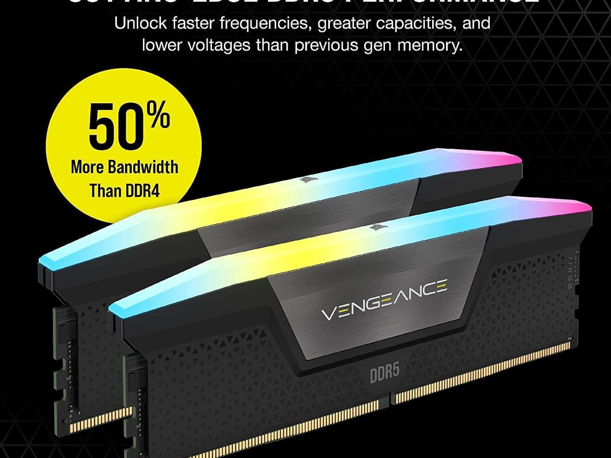 32GB DDR5 RAM RGB (2x16GB) 6000MHz CL36 CORSAIR VENGEANCE RGB