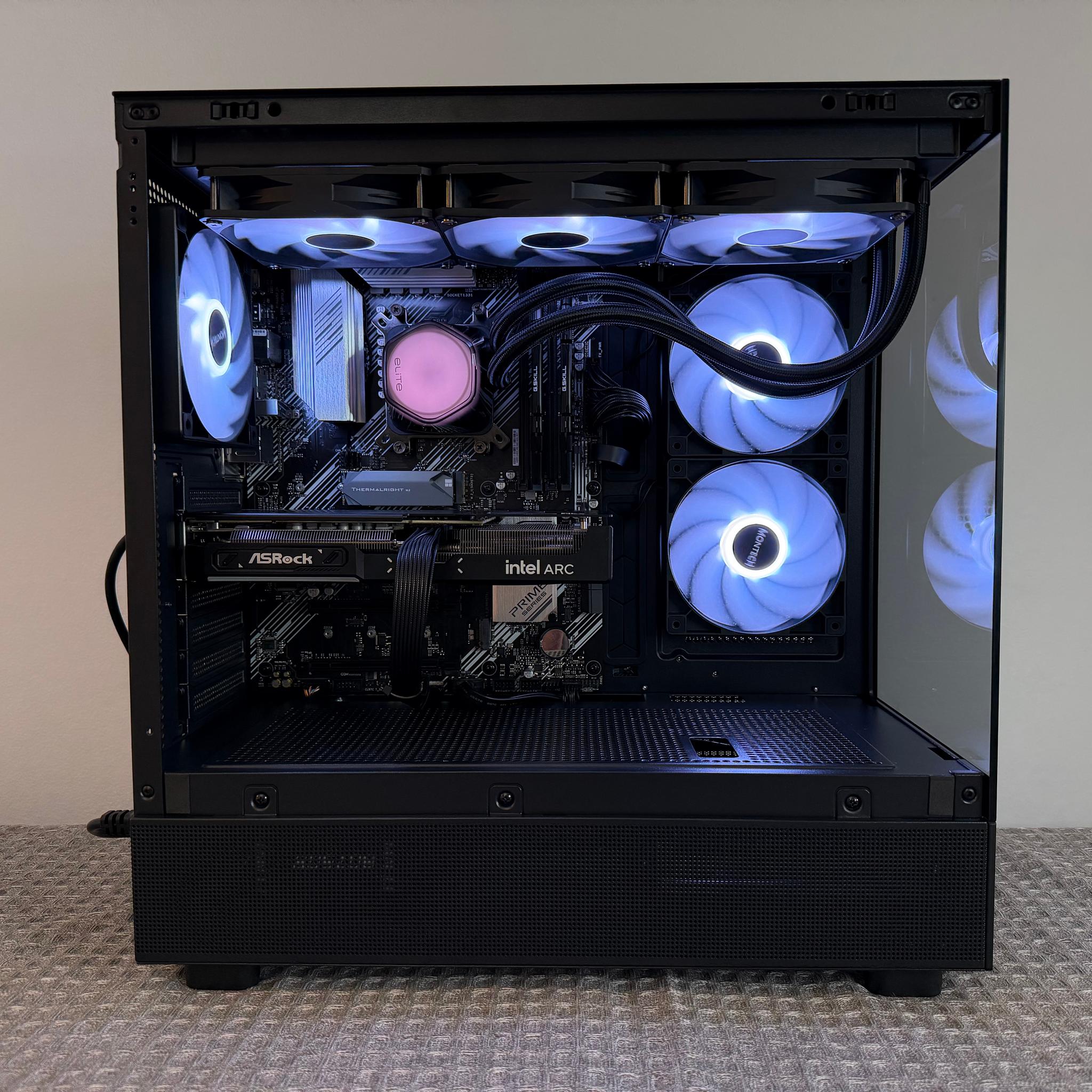 ARC B580 12GB OC • RYZEN 7 5800XT • B550 WIFI • 16GB DDR4 • 512GB SSD • 360MM AIO • NEW GAMING PC