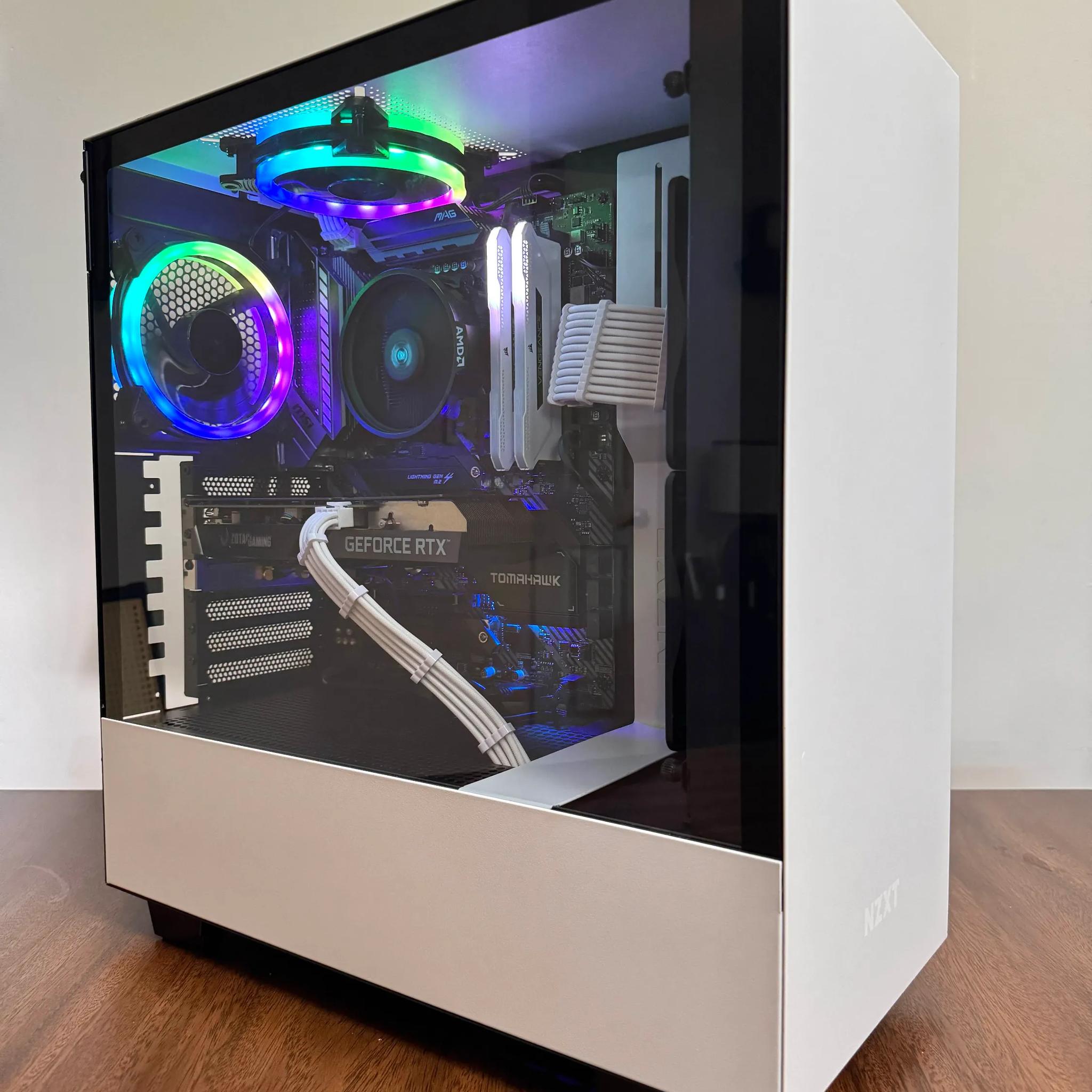 White RGB Gaming PC 💎 | R5 5600X + RTX 3060 | Clean, Fast, Ready