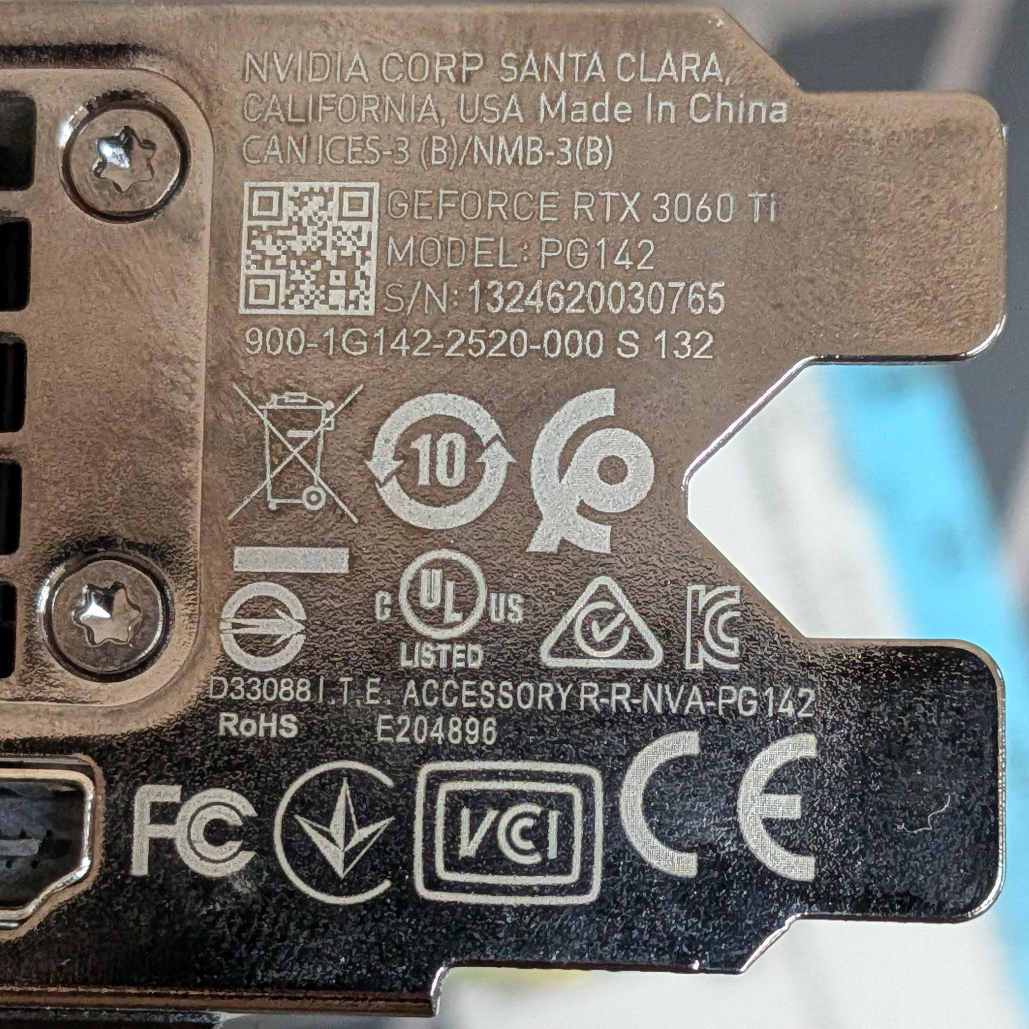 NVIDIA GeForce RTX 3060 Ti Founders Edition 8GB GDDR6