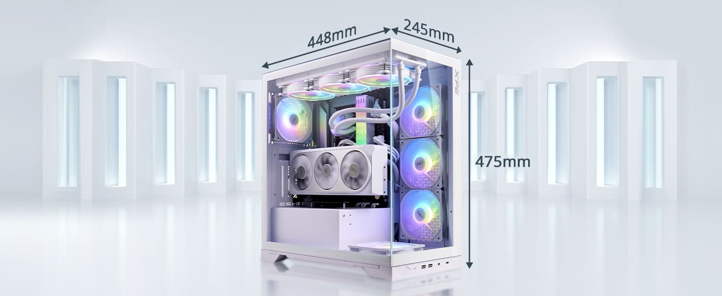 XPG Invader X Mid-Tower Gaming Case With 5 ARGB Fans White