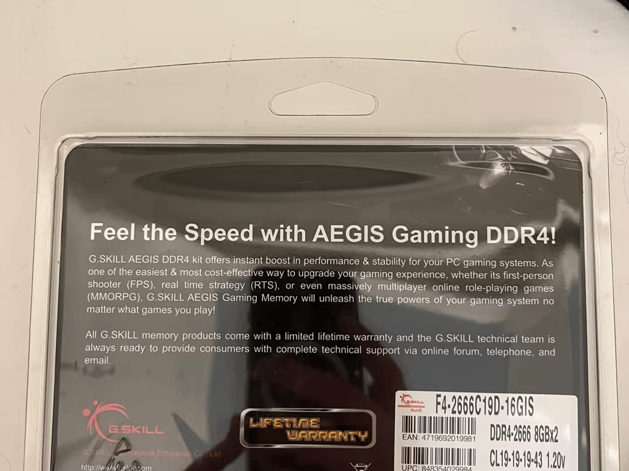 G.Skill AEGIS 16 GB (2 x 8 GB) DDR4-2666 CL19 RAM Memory