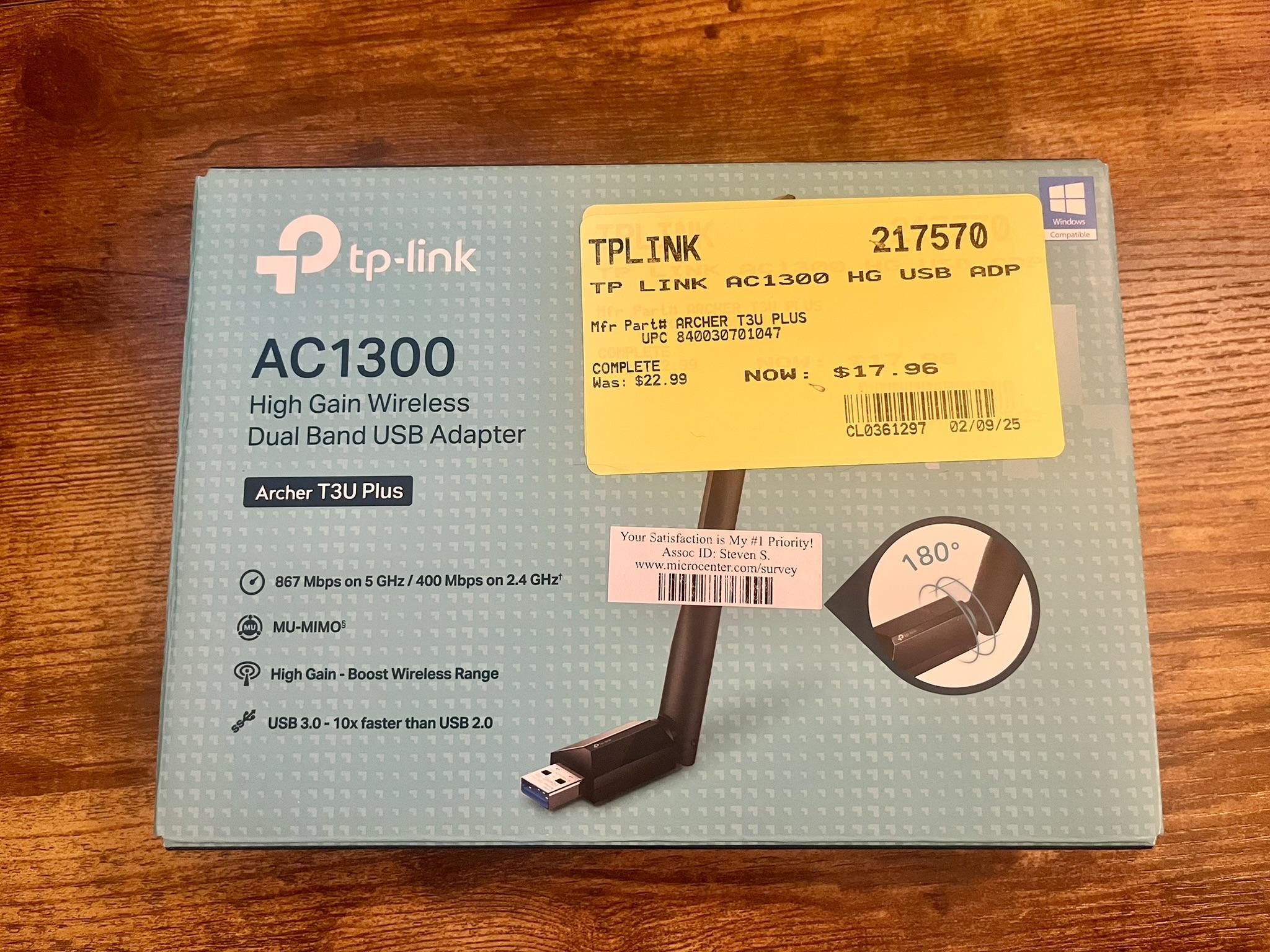 TP-Link AC1300 Archer T3U Plus High Gain Wireless Dual Band USB Adapter (WiFi, Network)