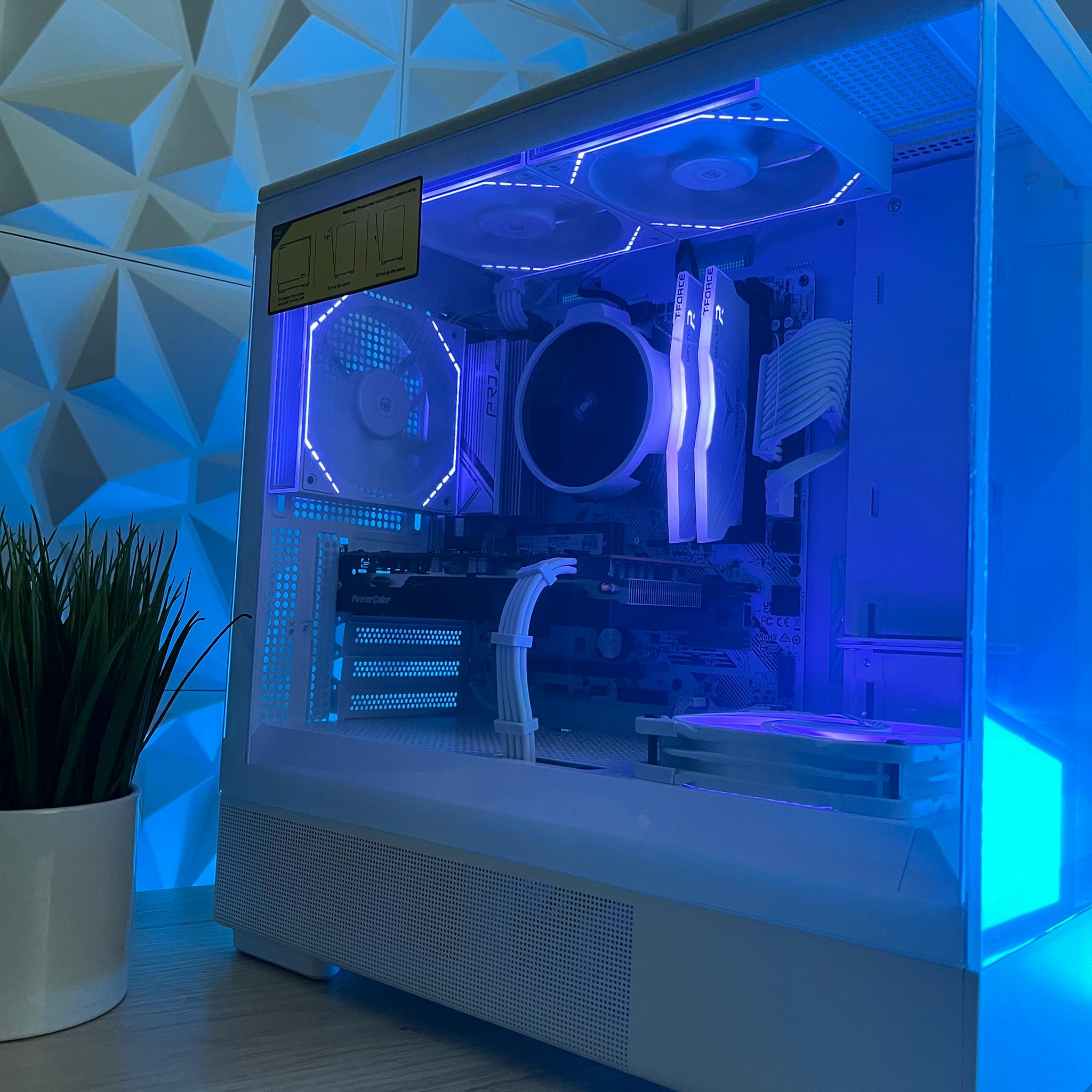 CUSTOM WHITE PC | RYZEN 5 5500 | RX 6600XT | RAM DDR4 16GB | WIN 11 PRO | PURE PERFORMANCE