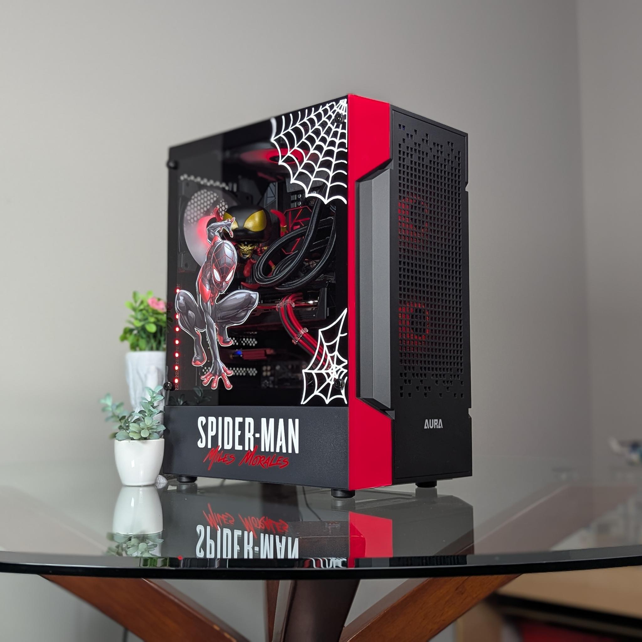 The Spiderman Gaming PC | Liquid Cooled Ryzen 5 CPU + RX 5600XT GPU | 1TB SSD | 16GB RAM