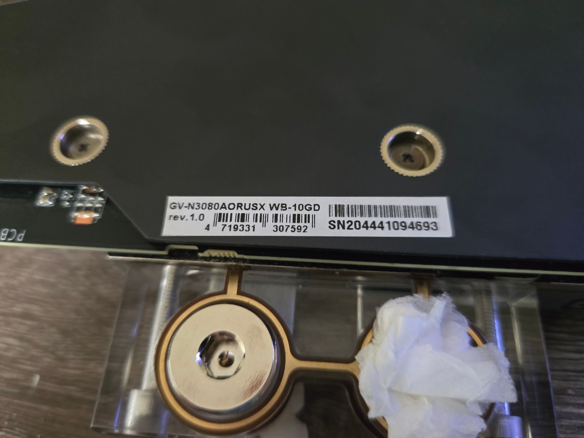 Gigabyte Aorus Xtreme Waterforce RTX 3080 10GB !!Needs custom loop!!