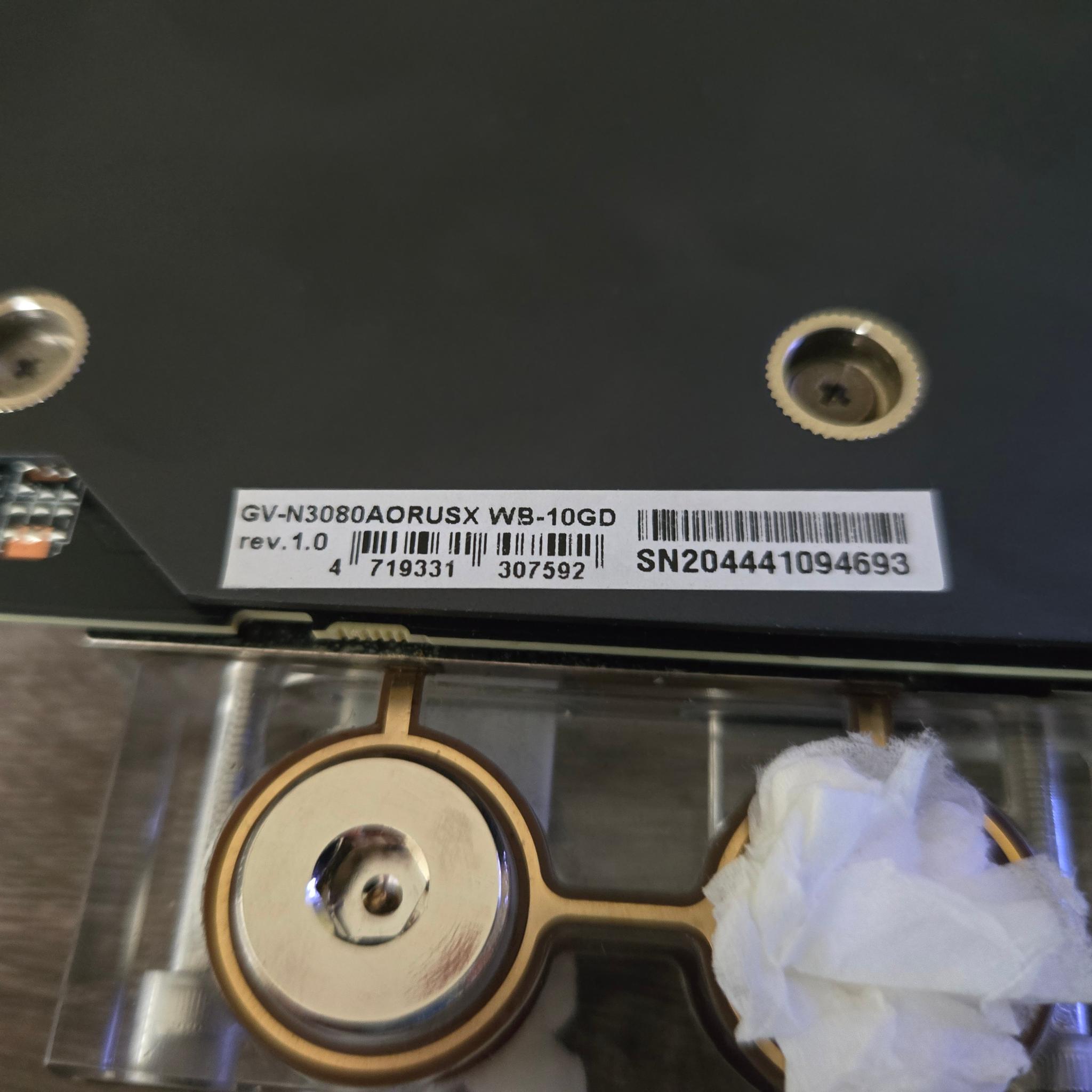 Gigabyte Aorus Xtreme Waterforce RTX 3080 10GB !!Needs custom loop!!