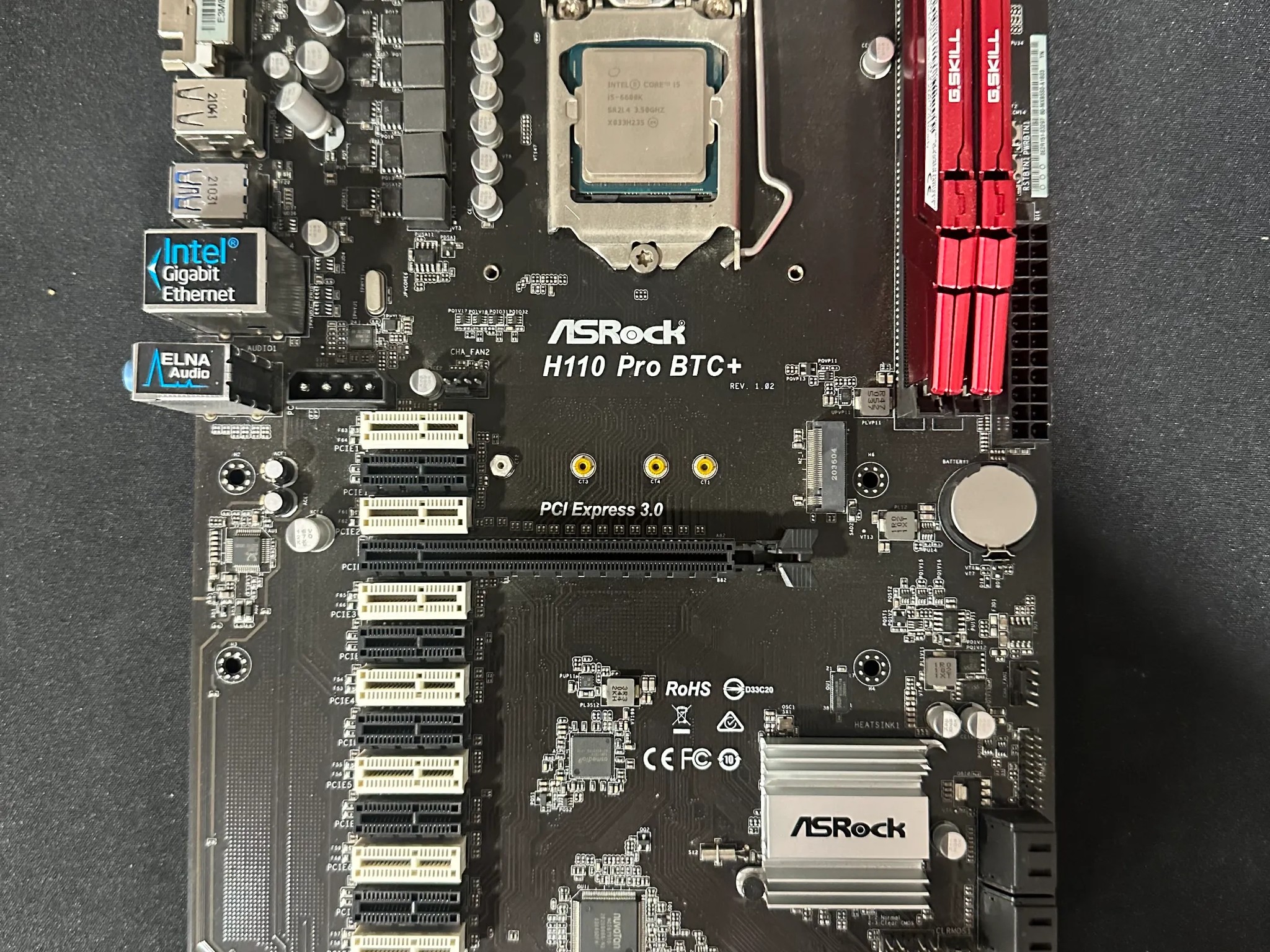 Combo - Intel i5-6600K CPU, ASRock H110 Pro BTC+, 16Gb DDR4 RAM