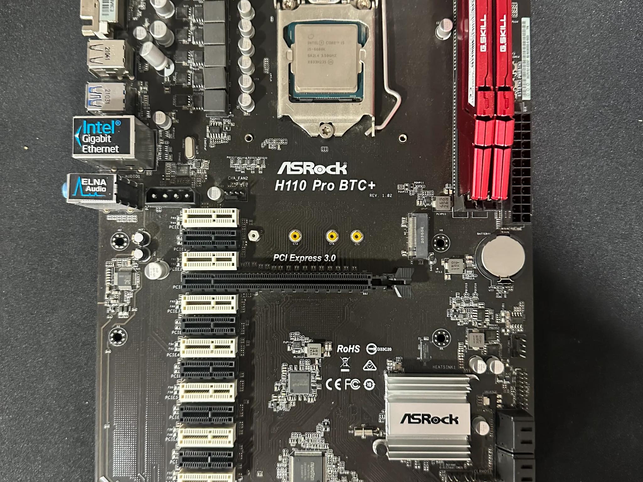 Combo - Intel i5-6600K CPU, ASRock H110 Pro BTC+, 16Gb DDR4 RAM