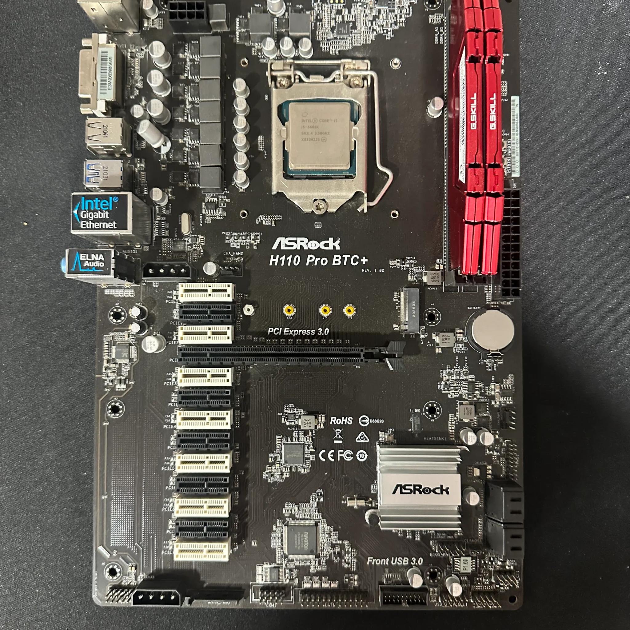 Combo - Intel i5-6600K CPU, ASRock H110 Pro BTC+, 16Gb DDR4 RAM