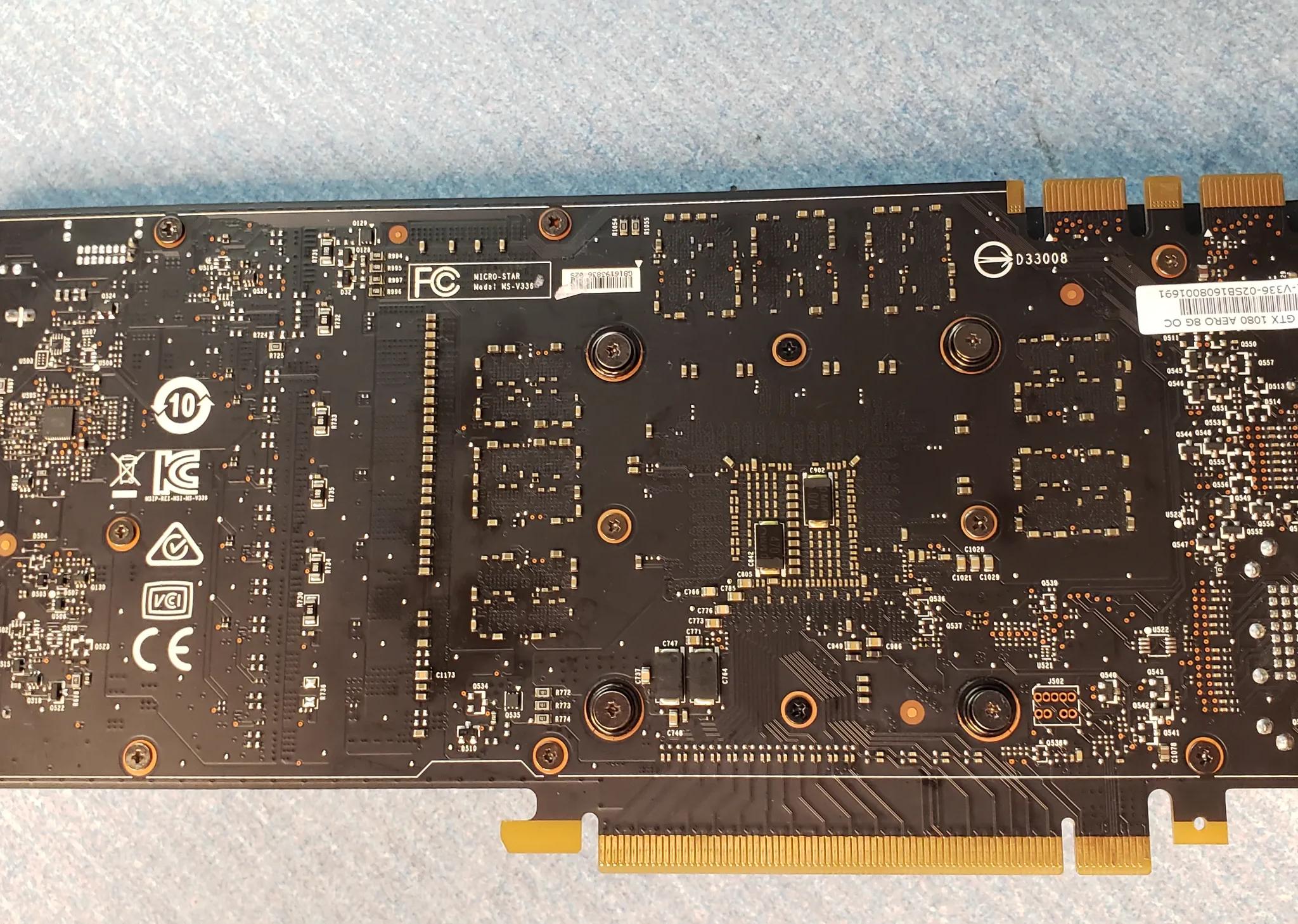 MSi GTX 1080 8gb OC Aero graphics card