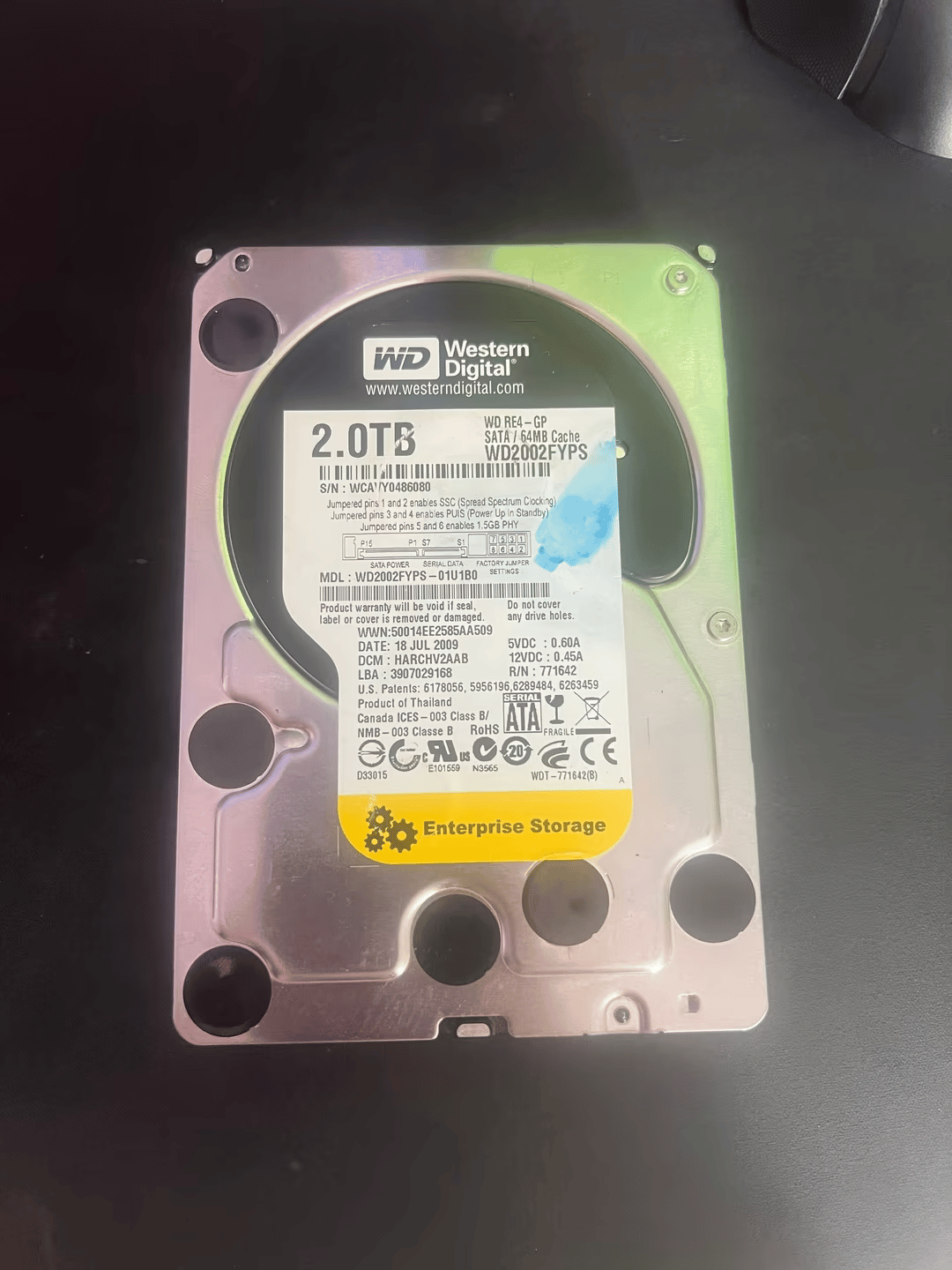 Western Digital 2TB Enterprise Drive. No bad sectors and no bad S.M.A.R.T Data!!