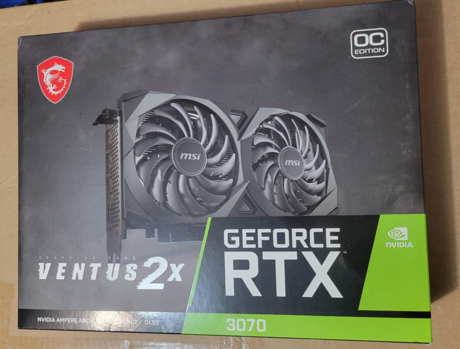 3070 MSI Ventus 2X 8GB GPU 2 fan