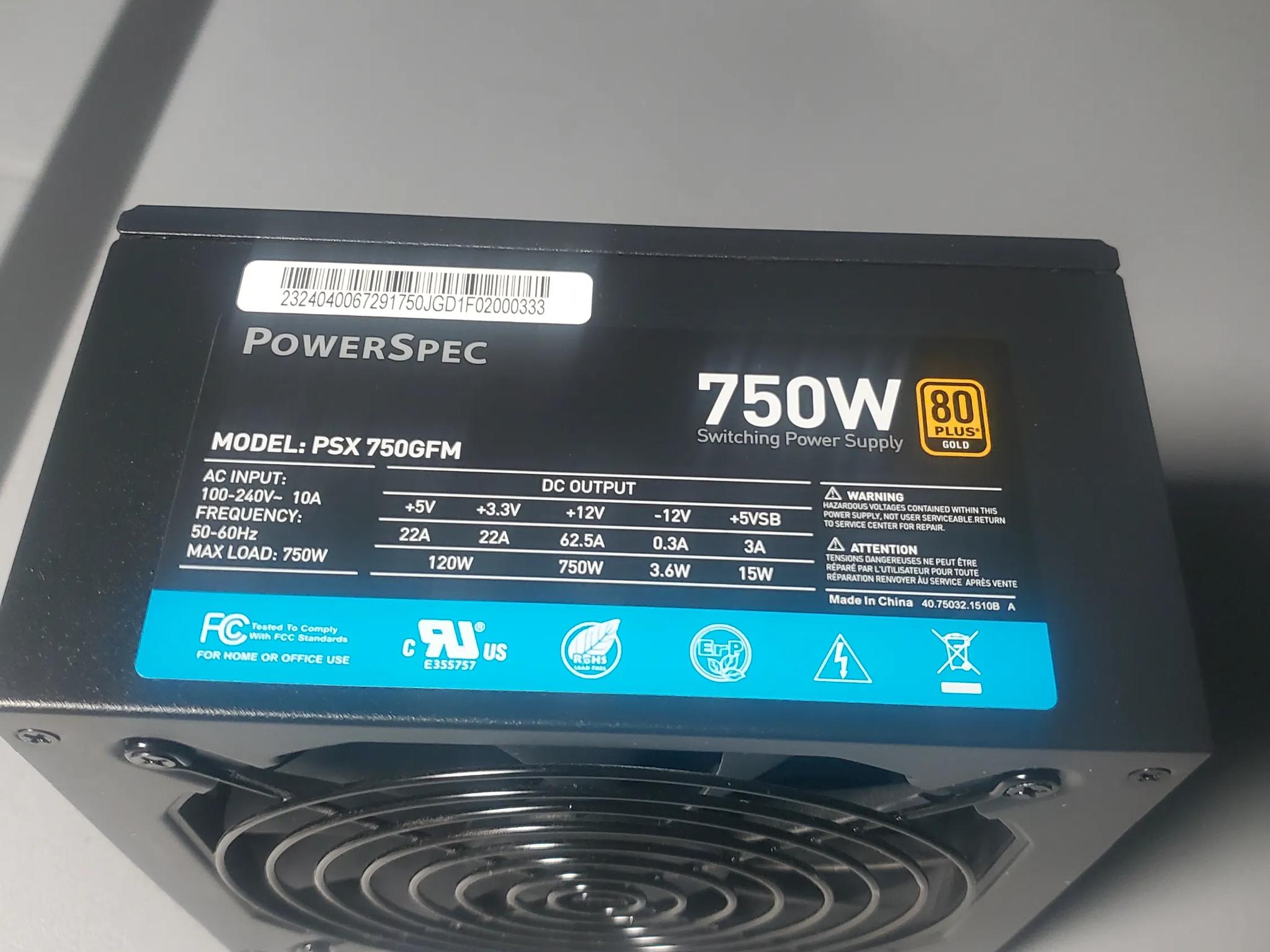 PowerSpec 750w fully modular