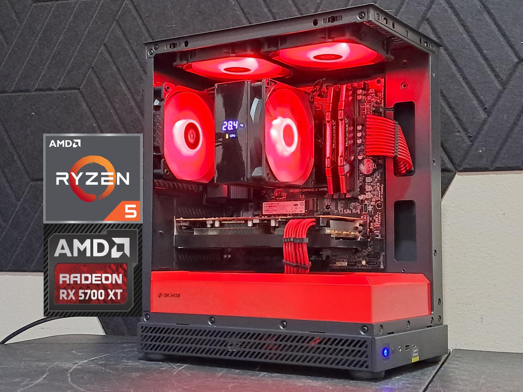 🔴Red Ryzen🔴Custom Gaming PC | Ryzen 5 5500 | RX 5700 XT | 1TB SSD | 16GB DDR4