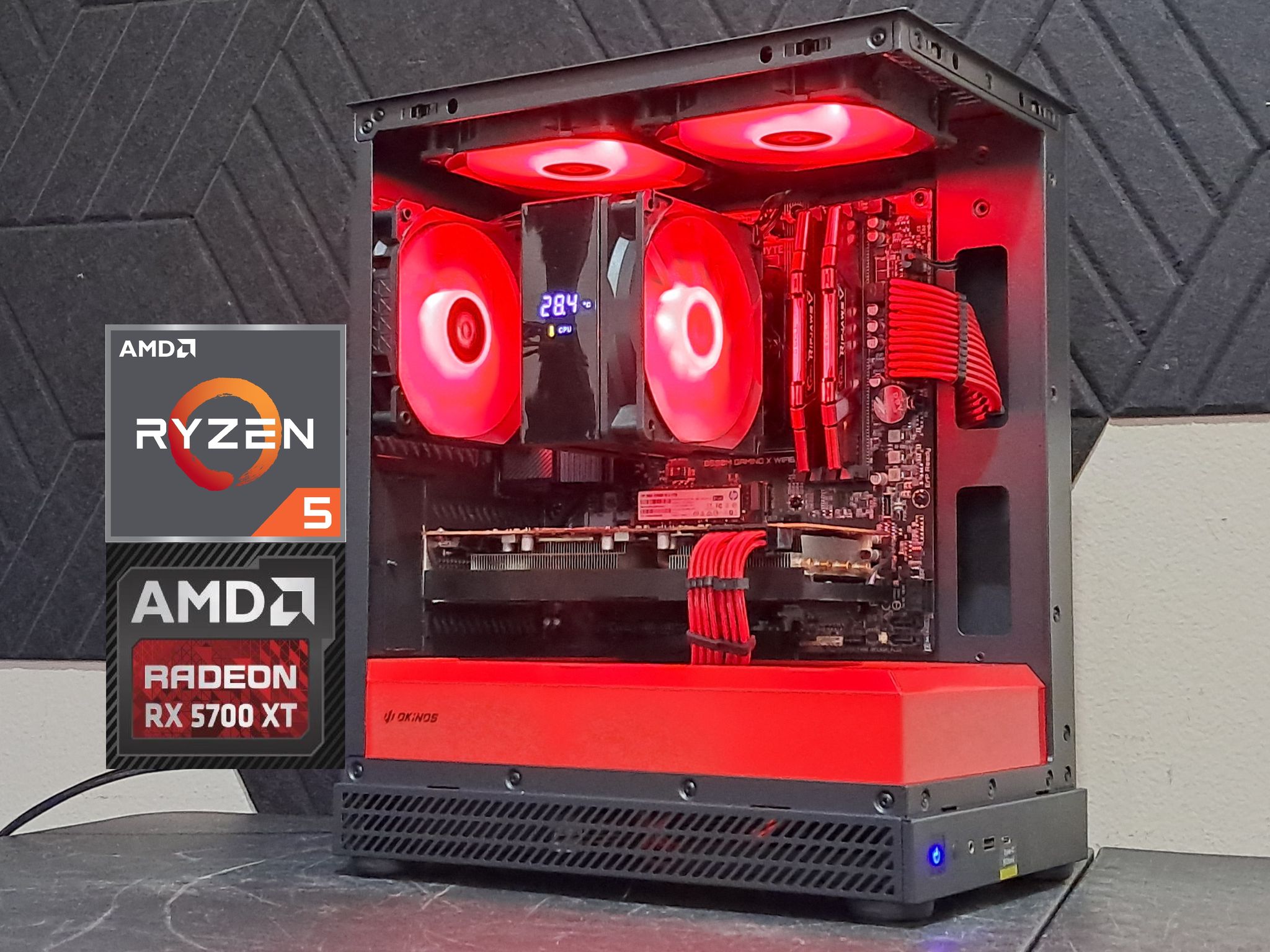 🔴Red Ryzen🔴Custom Gaming PC | Ryzen 5 5500 | RX 5700 XT | 1TB SSD | 16GB DDR4