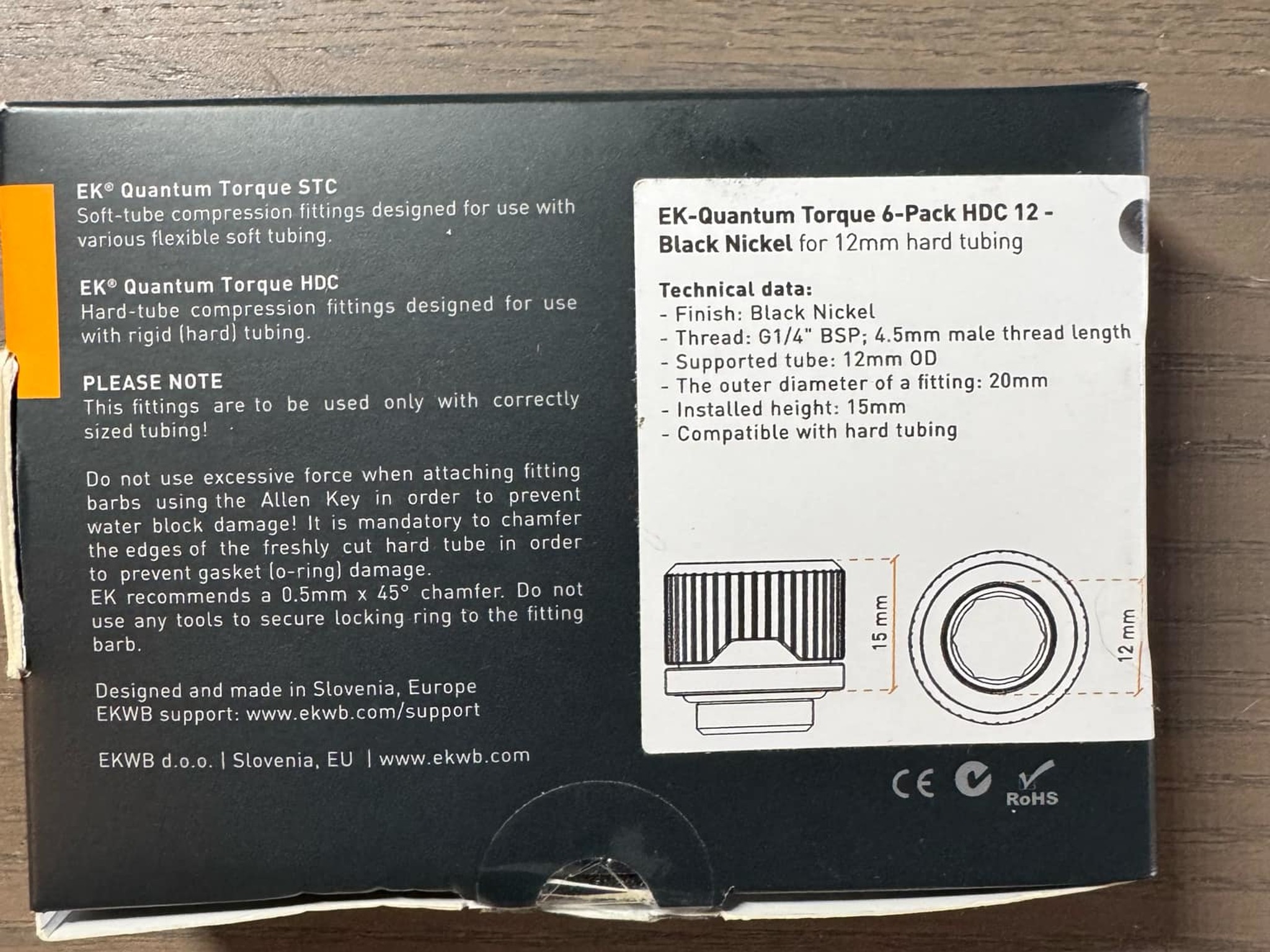 EK-Quantum Torque 6-Pack HDC 12 - Black Nickel