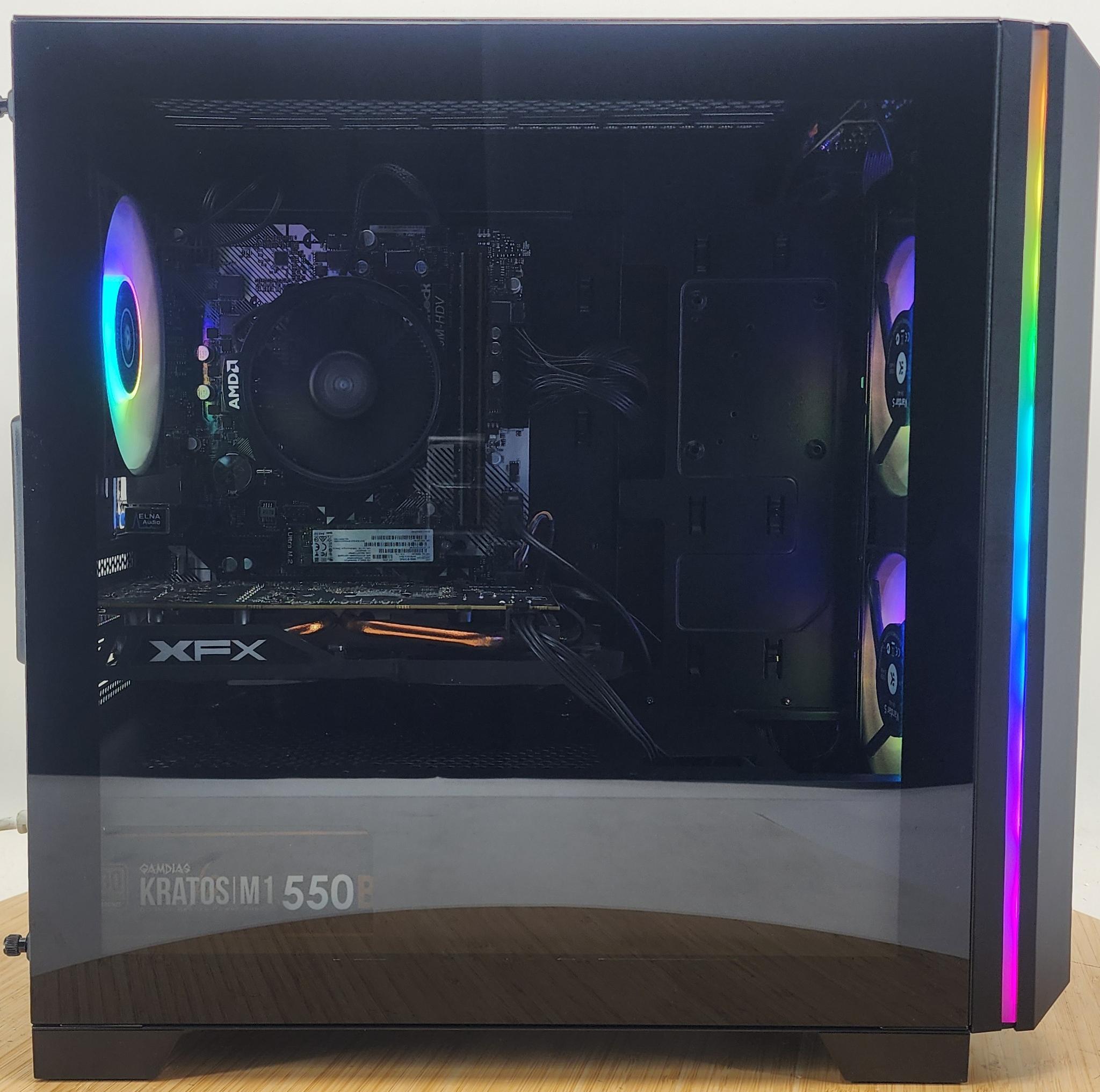 Gaming PC Ryzen 5 3600 16GB RAM 256GB SSD + 1TB HDD RX 470 8GB Win11 Computer