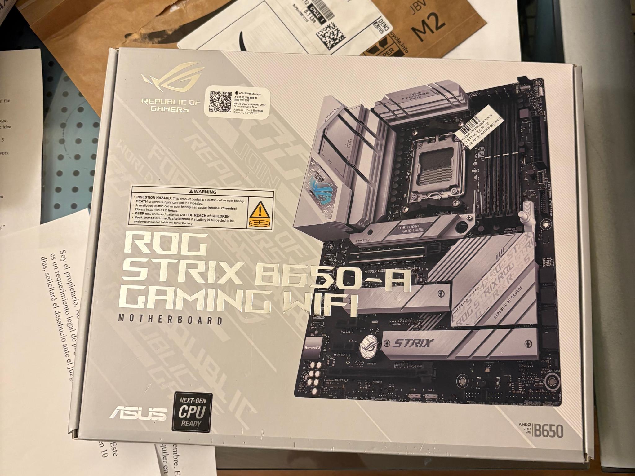ASUS ROG STRIX B650-A-Gaming Wifi AM5 ATX Motherboard (White)