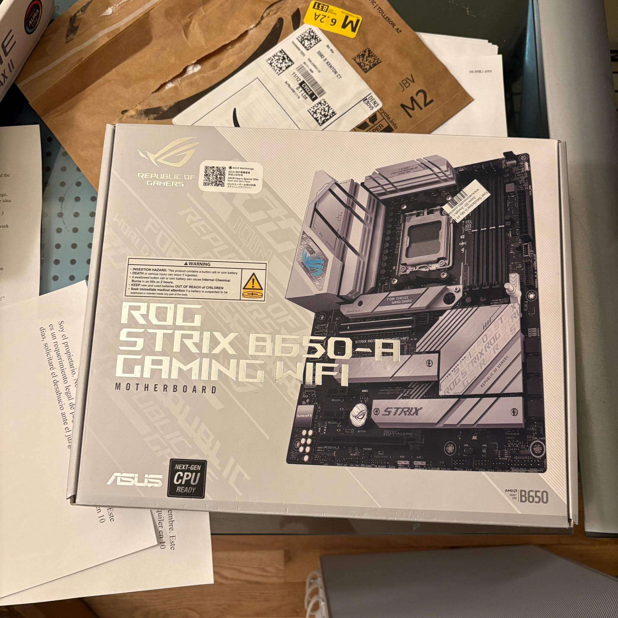 ASUS ROG STRIX B650-A-Gaming Wifi AM5 ATX Motherboard (White)