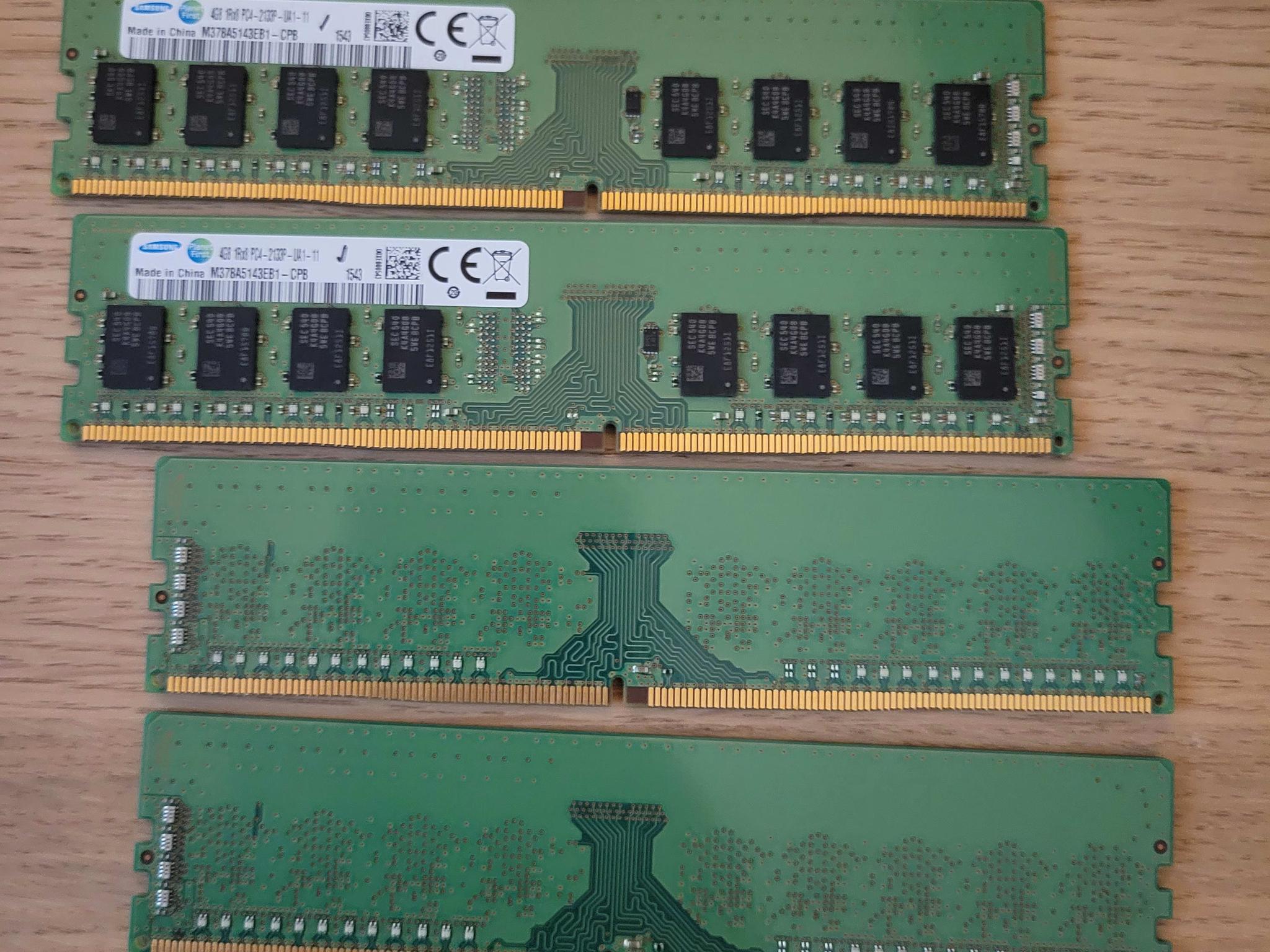 16gb DDR4 4x4gb 2133mhz Samsung E-die
