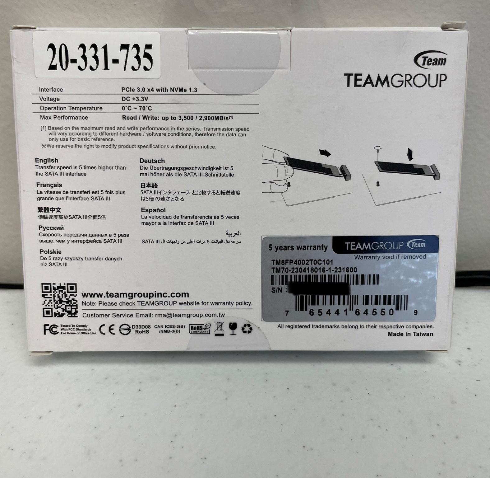 NEW TeamGroup 2TB MP34