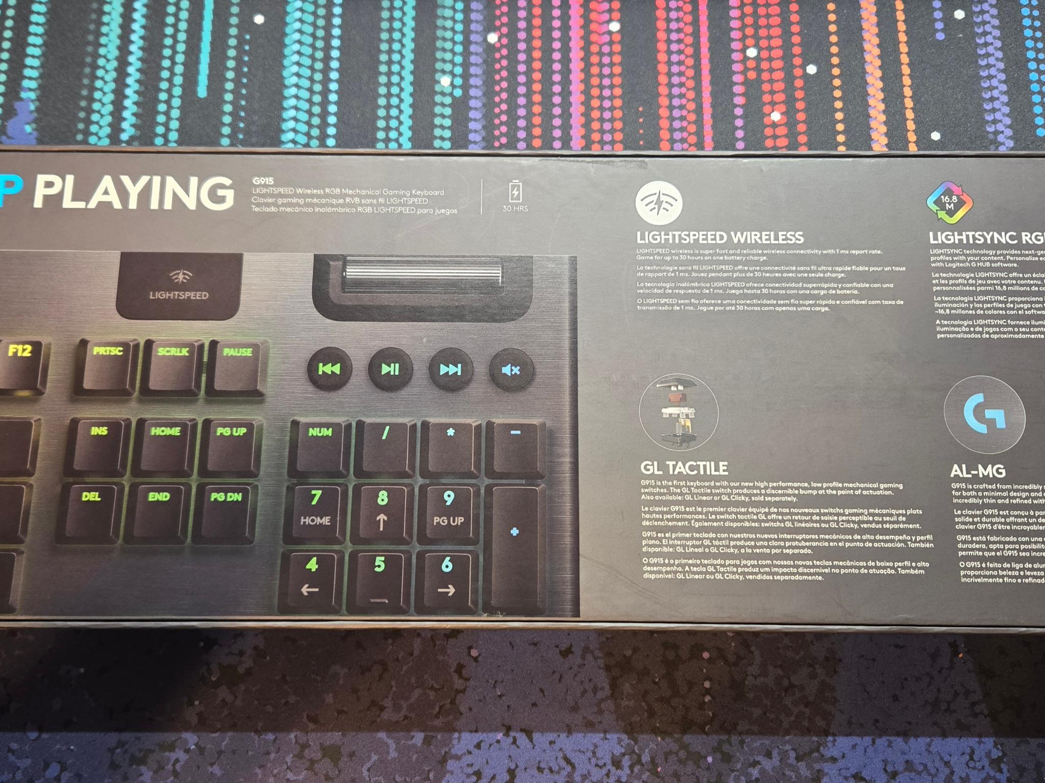 Logitech G915 Lightspeed RGB Keyboard (Black) (Tactile)