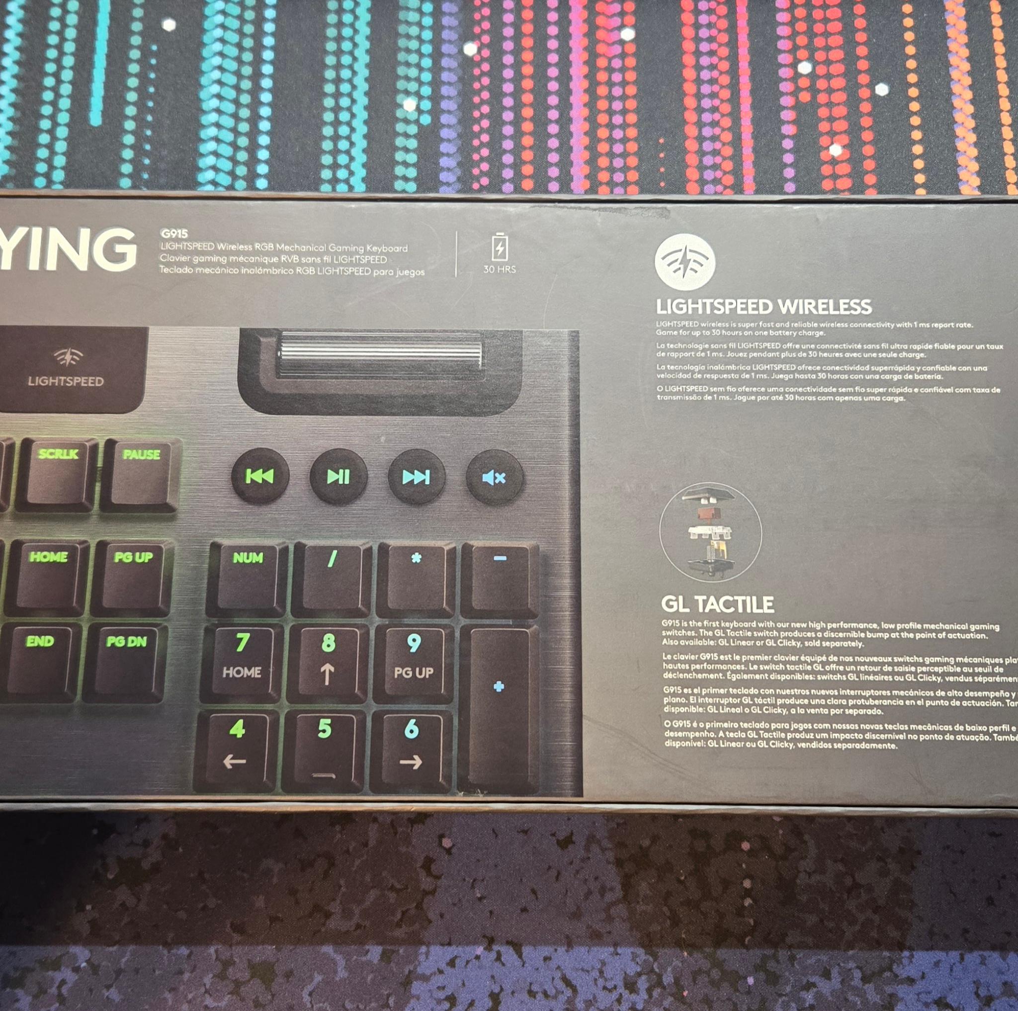 Logitech G915 Lightspeed RGB Keyboard (Black) (Tactile)