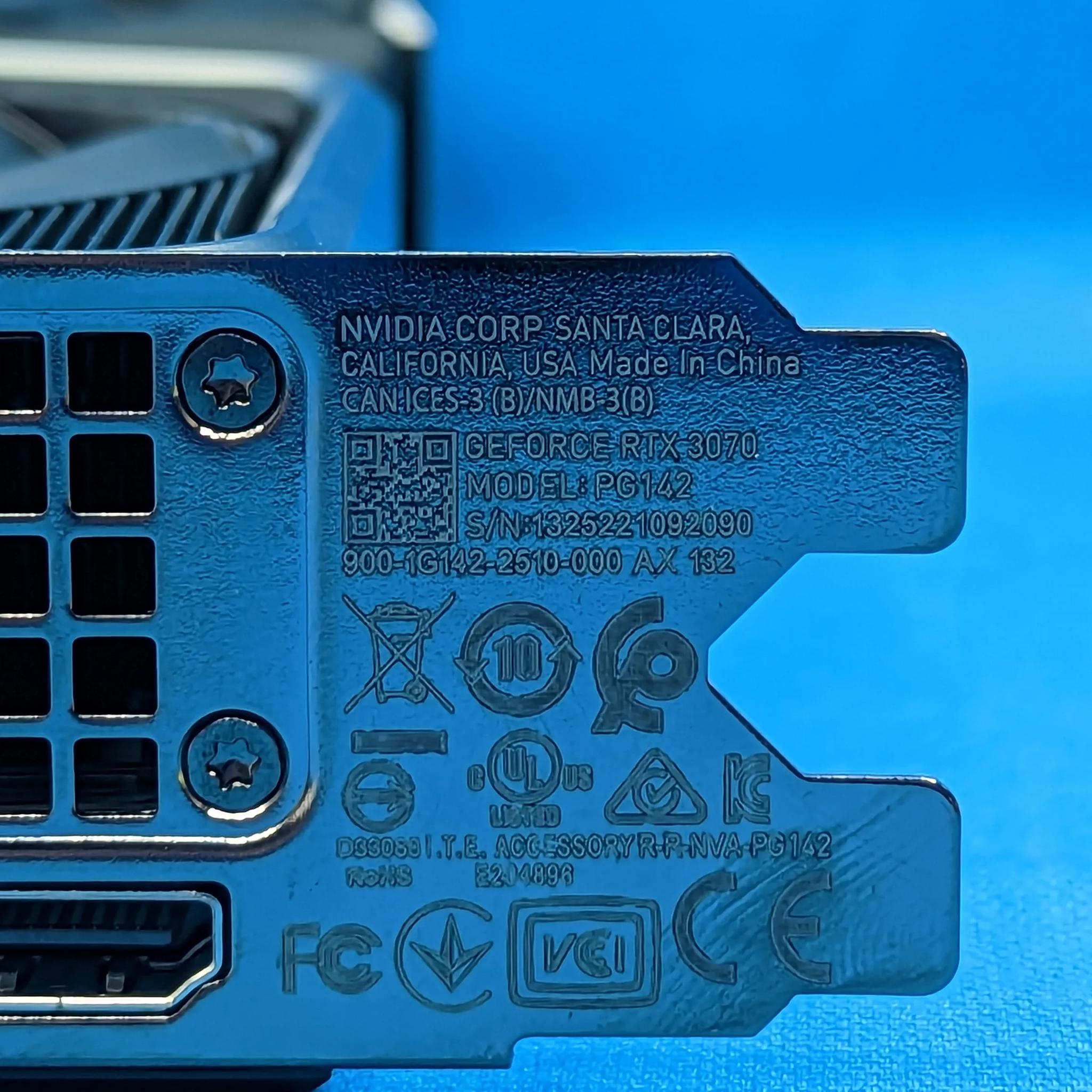 NVIDIA RTX 3070 Founders Edition 8GB Graphics Video Card