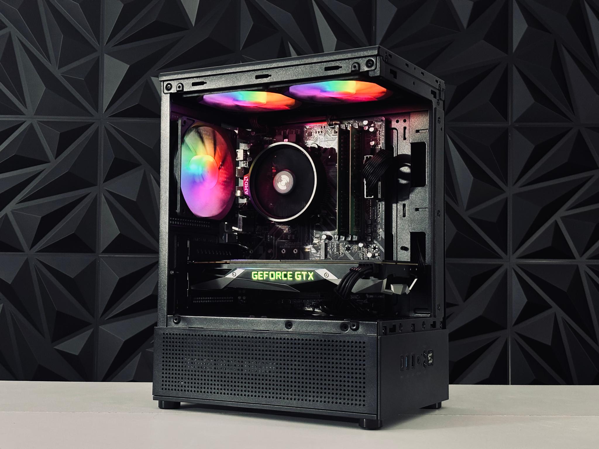 💜☂️🖤 Black Gaming PC - GTX 1070 / Ryzen 7 2700 / 16GB Ram / 1TB HDD / WIFI + BT 💜☂️🖤
