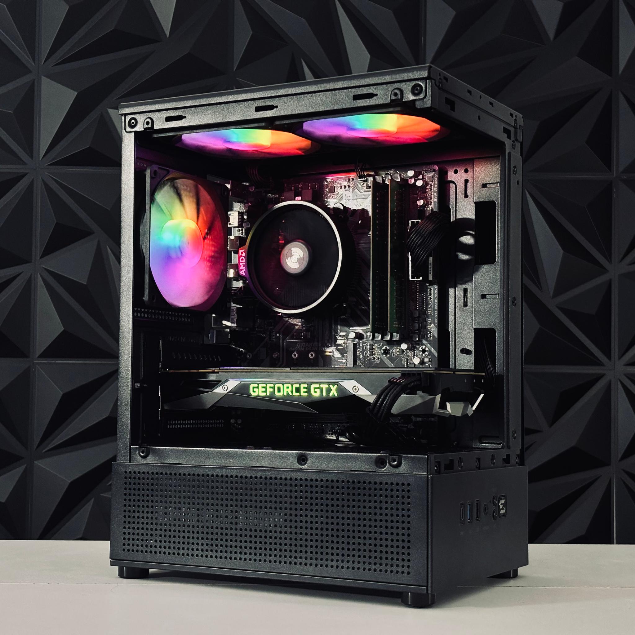 💜☂️🖤 Black Gaming PC - GTX 1070 / Ryzen 7 2700 / 16GB Ram / 1TB HDD / WIFI + BT 💜☂️🖤