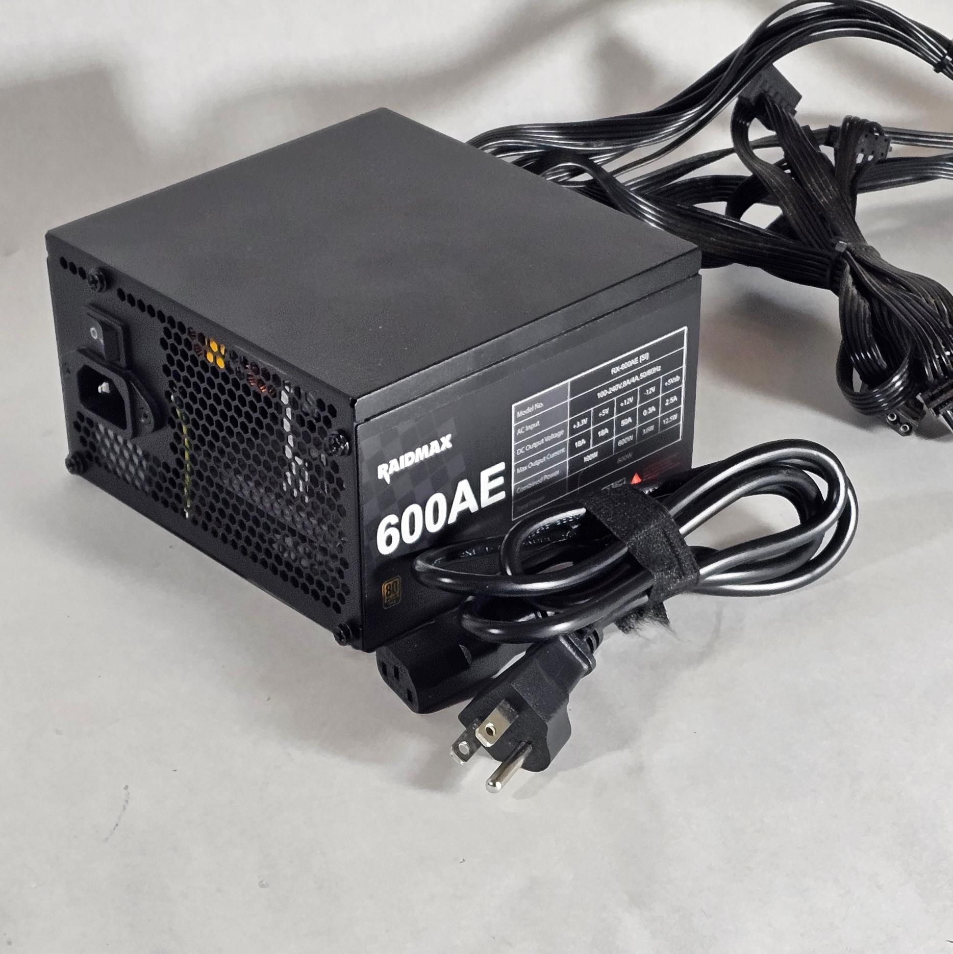 600 Watt PSU Raidmax 600AE 600W Power Supply