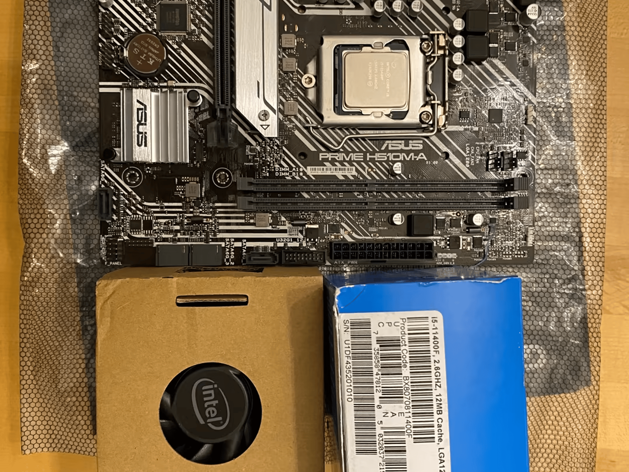 Like New, Intel i5 11400f w/ Asus Prime Motherboard and I/O plate and stock HSF