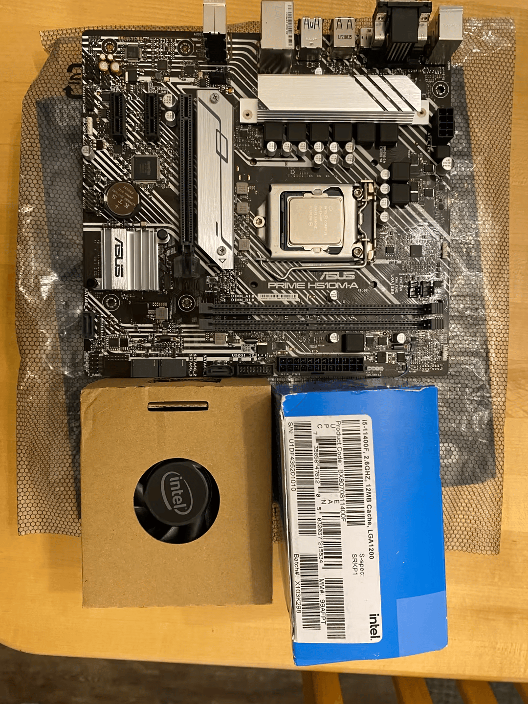 Like New, Intel i5 11400f w/ Asus Prime Motherboard and I/O plate and stock HSF