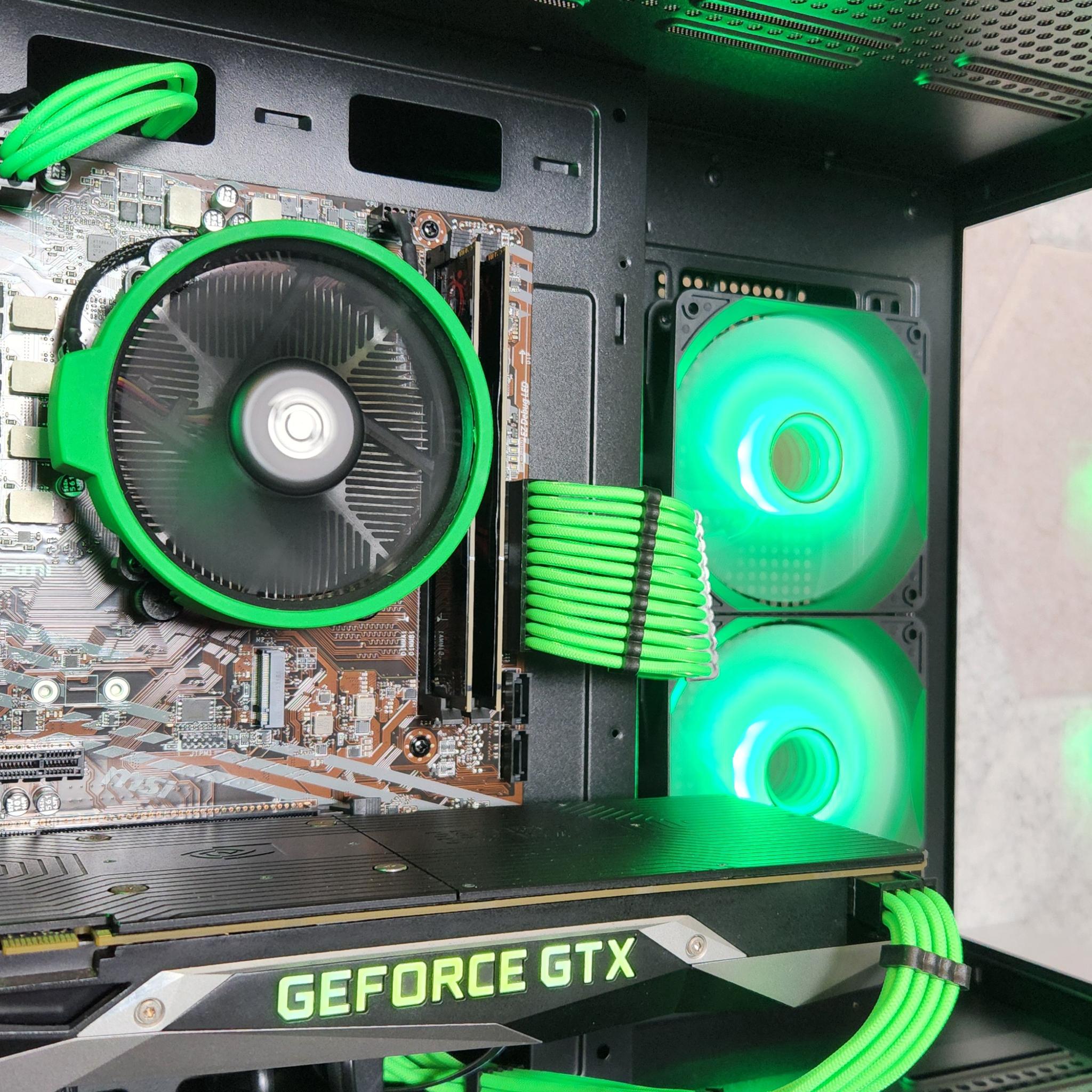 💚Green Beast Gaming PC | GTX 1070 8GB | Ryzen 5 3600 | 16GB RAM
