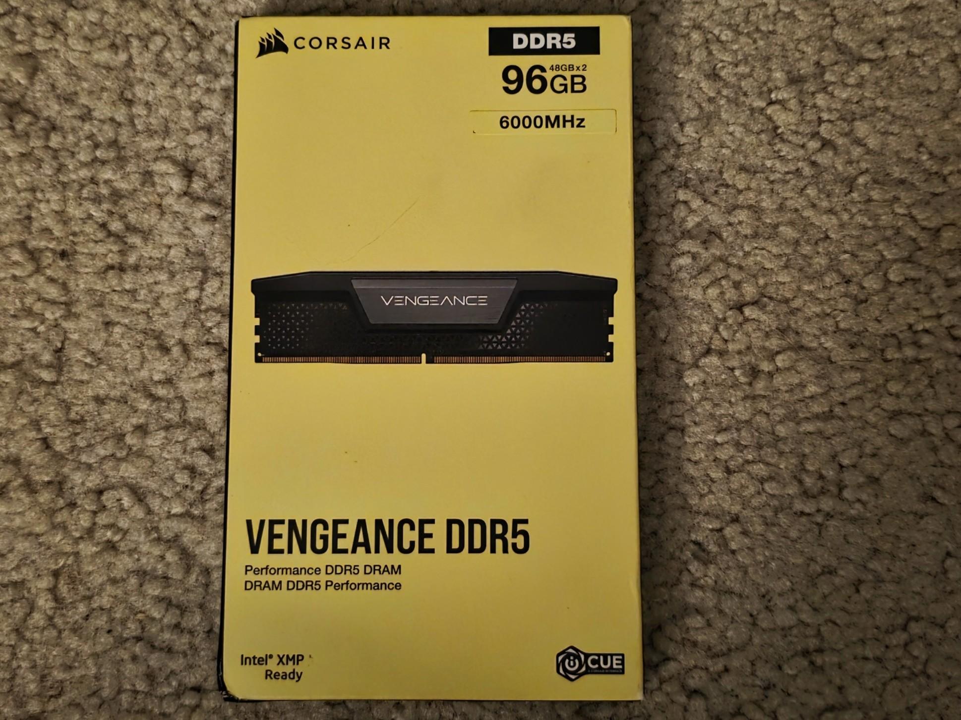 CORSAIR Vengeance 96GB (2 x 48GB) DDR5 6000MHz CL30-36-36-76 Black Brand New Sealed