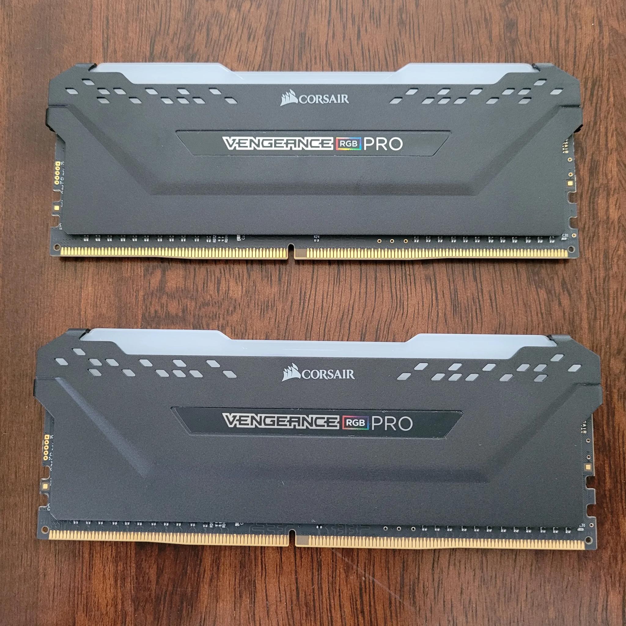 Corsair Vengeance RGB Pro Black 16 GB (2 x 8 GB) DDR4-3200 CL16 Memory (NO OG BOX)