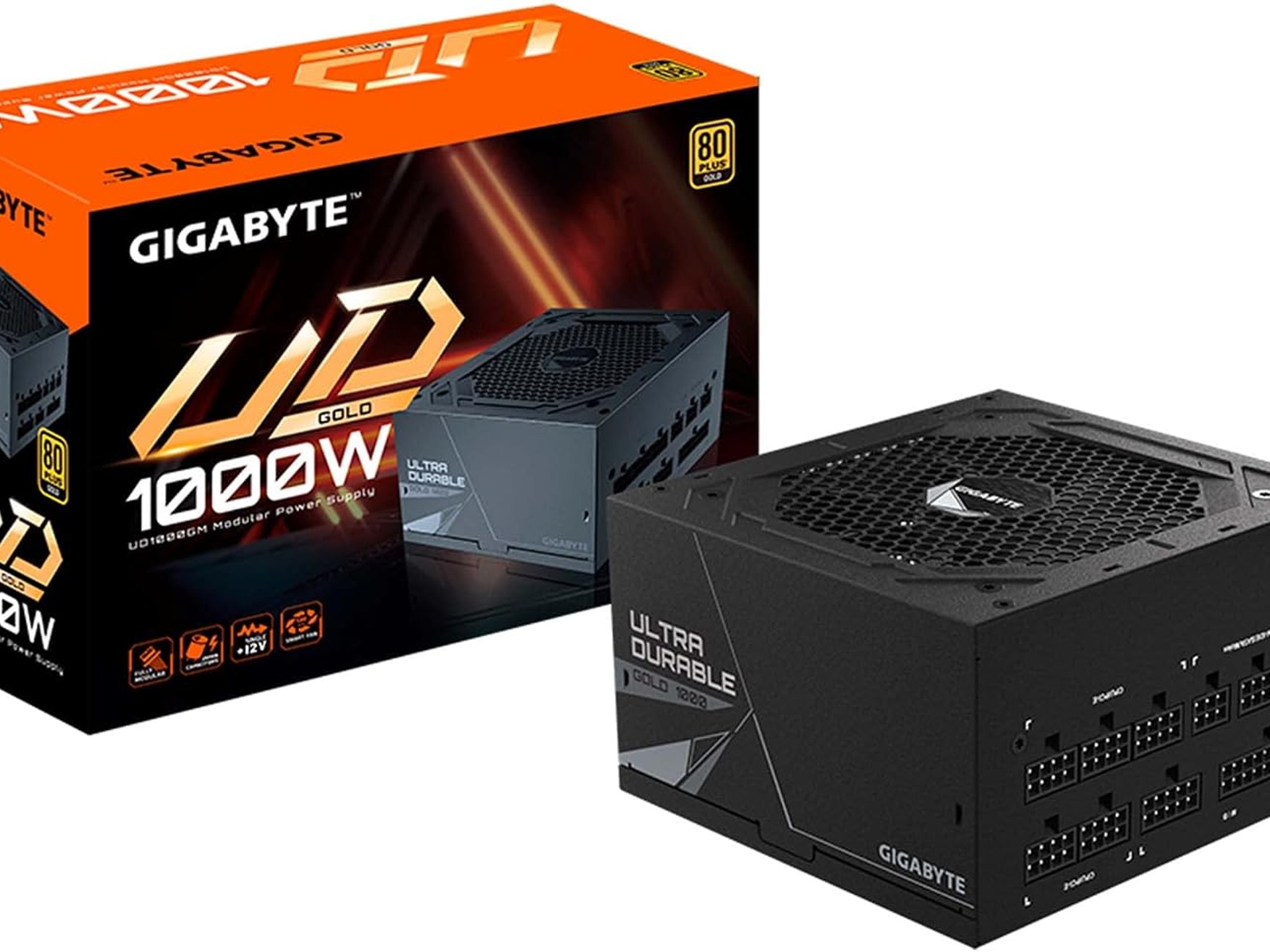 GIGABYTE GP-UD1000GM 1000W 80 Plus Gold Certified Fully Modular Power Supply with Cables